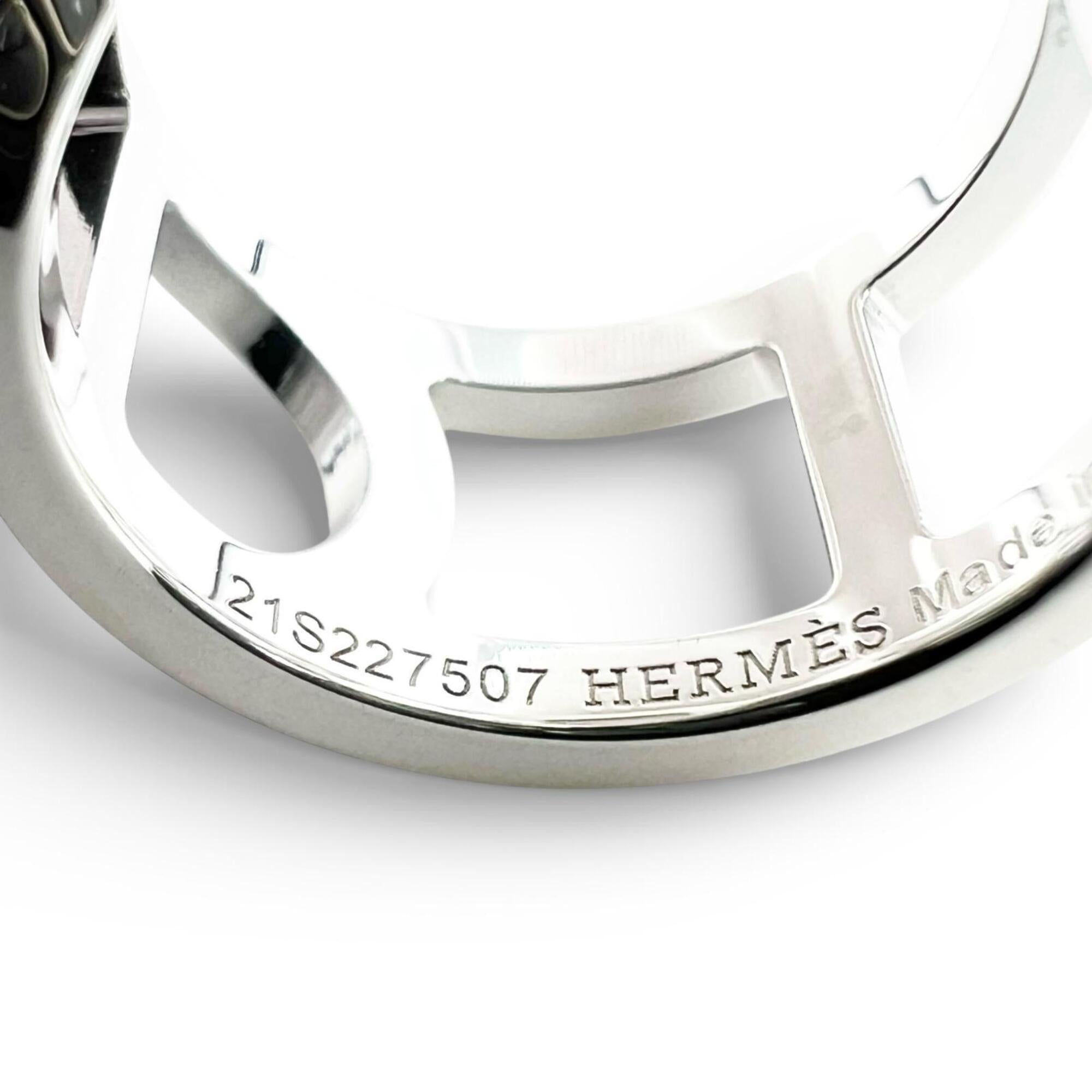 HERMES Everchaine d'Ancre AG925 Ring, 2021 model, Silver, Size 48, with case, Made in Italy, Weight: 5.6g, Women's — Like New