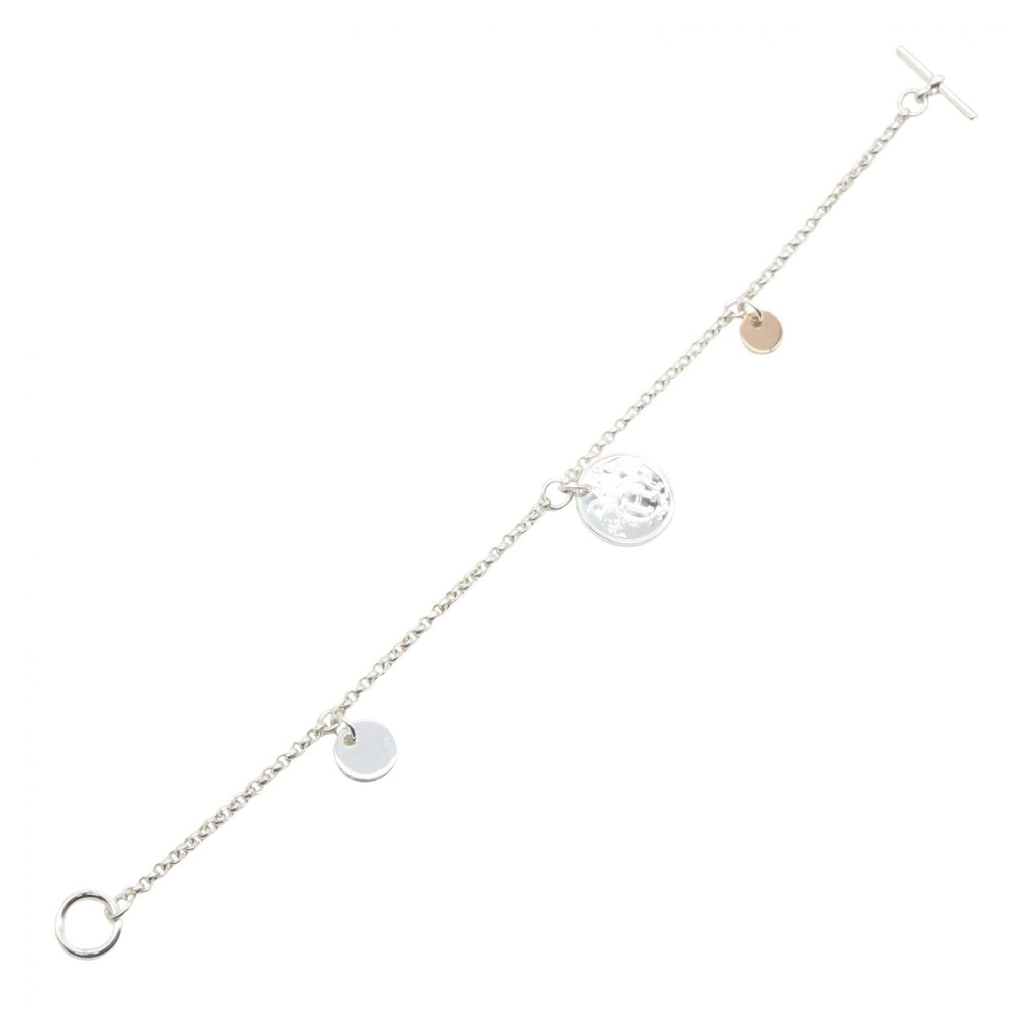Hermes Ex-Libris Bracelet - Sterling Silver 925, 18K Pink Gold (PG) Women's Gold/Silver Tone — Like New