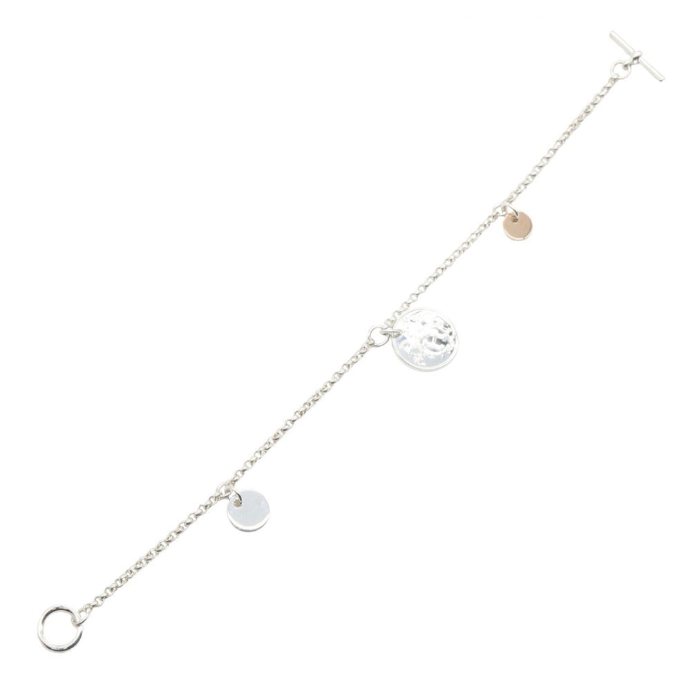 Hermes Ex-Libris Bracelet - Sterling Silver 925, 18K Pink Gold (PG) Women's Gold/Silver Tone — Like New