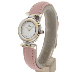 FENDI Watch 320L Stainless Steel x Embossed Leather Quartz Analog Display White Shell Dial Women's — Good