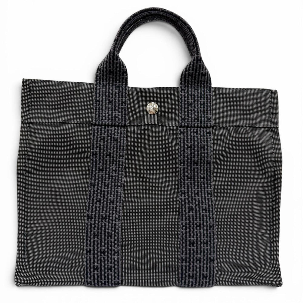 HERMES Hermes Herline PM Silver Hardware Sellier Canvas Tote Bag Handbag Gray Made in France Women's — Like New