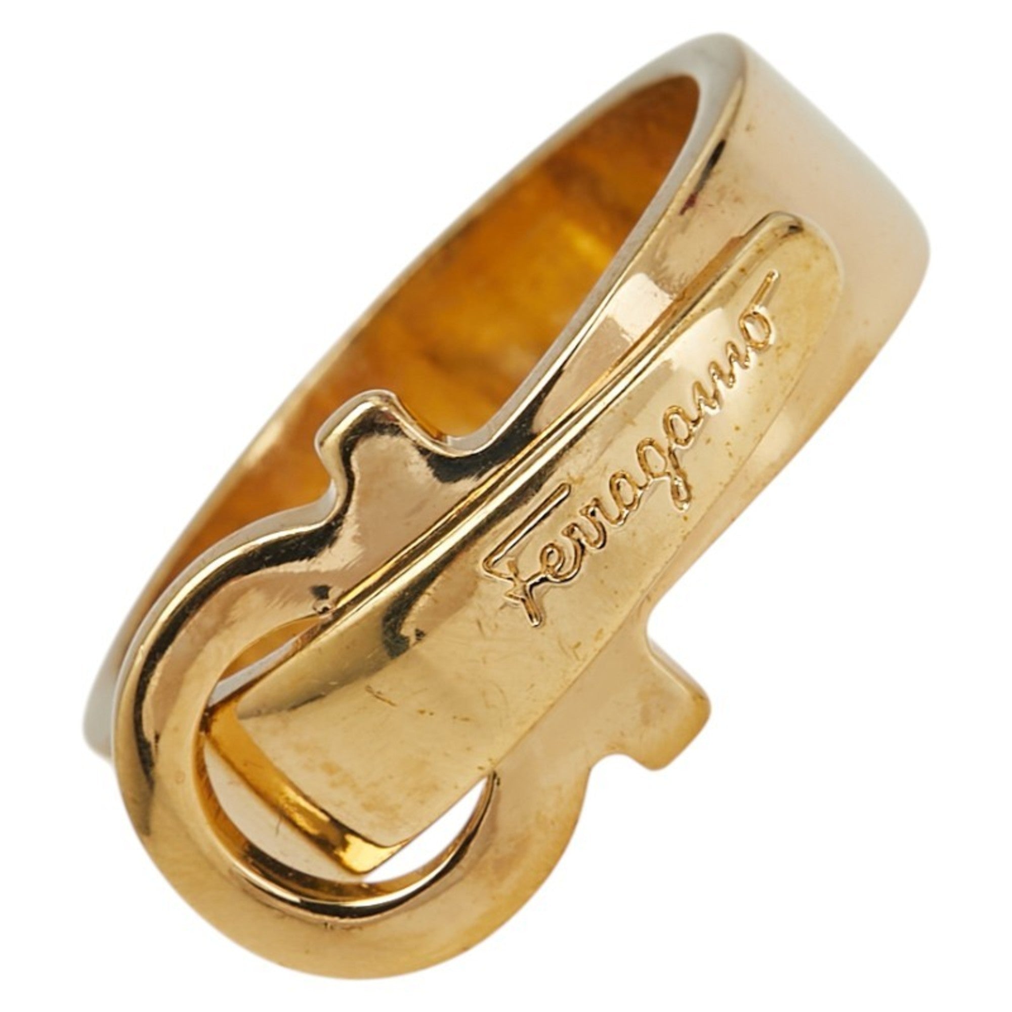 Salvatore Ferragamo Gancini Scarf Ring, Gold Plated, Women's