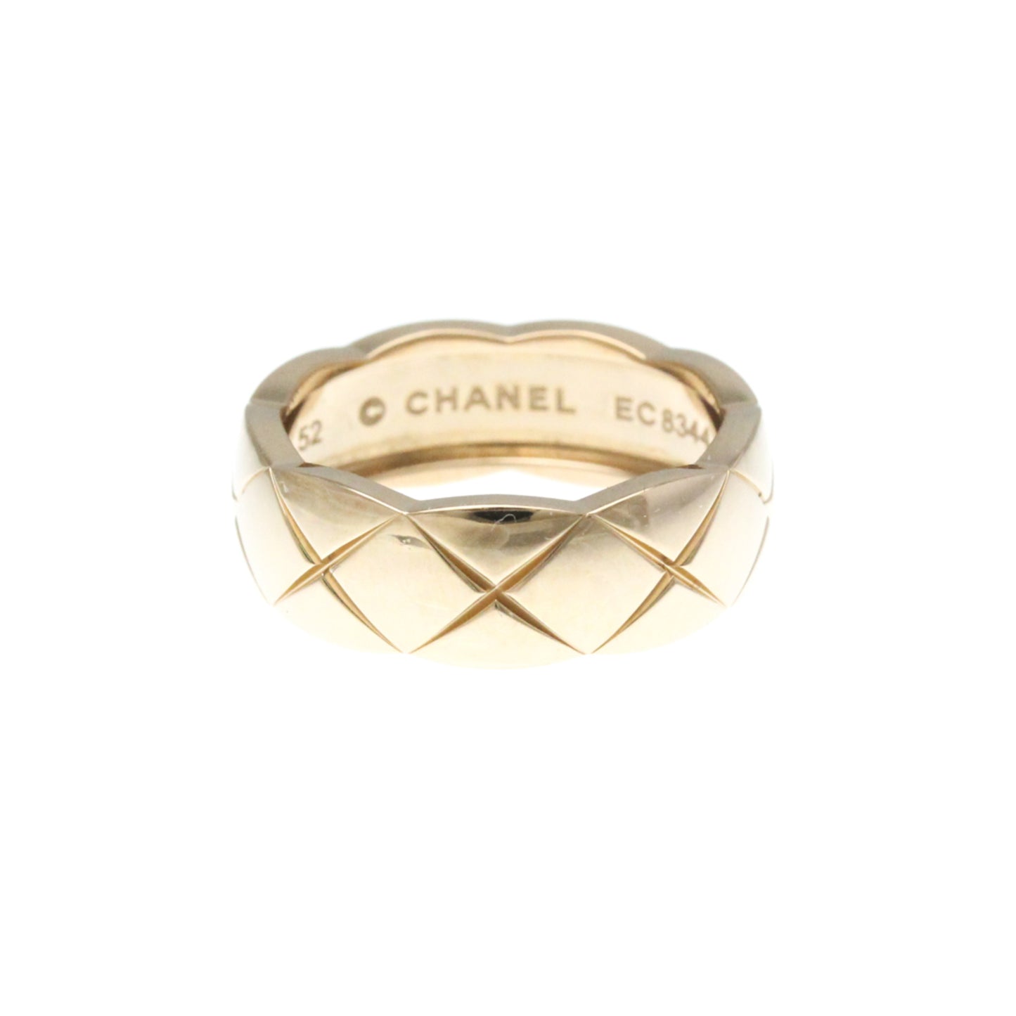 Chanel Coco Crush Ring, Medium Size Pink Gold (18K) Fashion No Stone Band Ring Pink Gold
