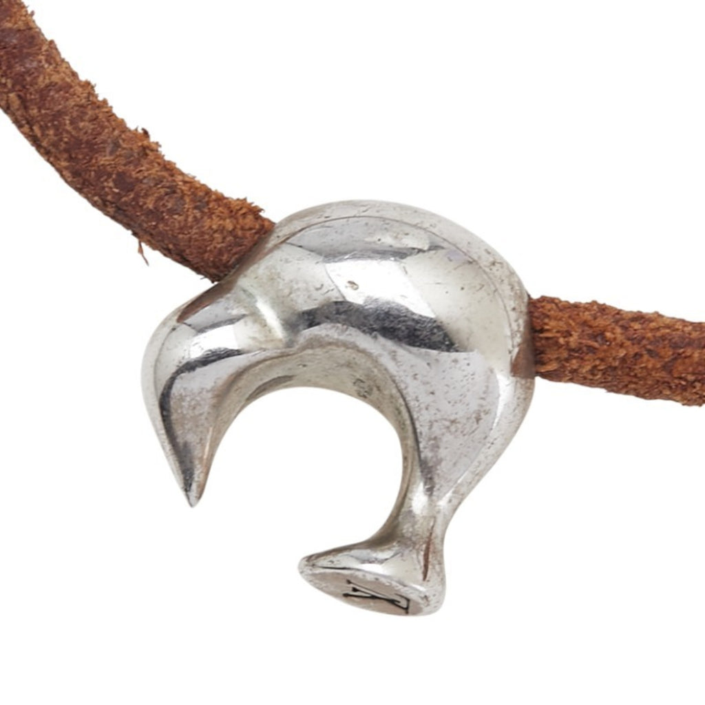 Louis Vuitton Cup 2003 Limited Edition Kiwi Choker in Silver and Brown SV925 Leather for Women