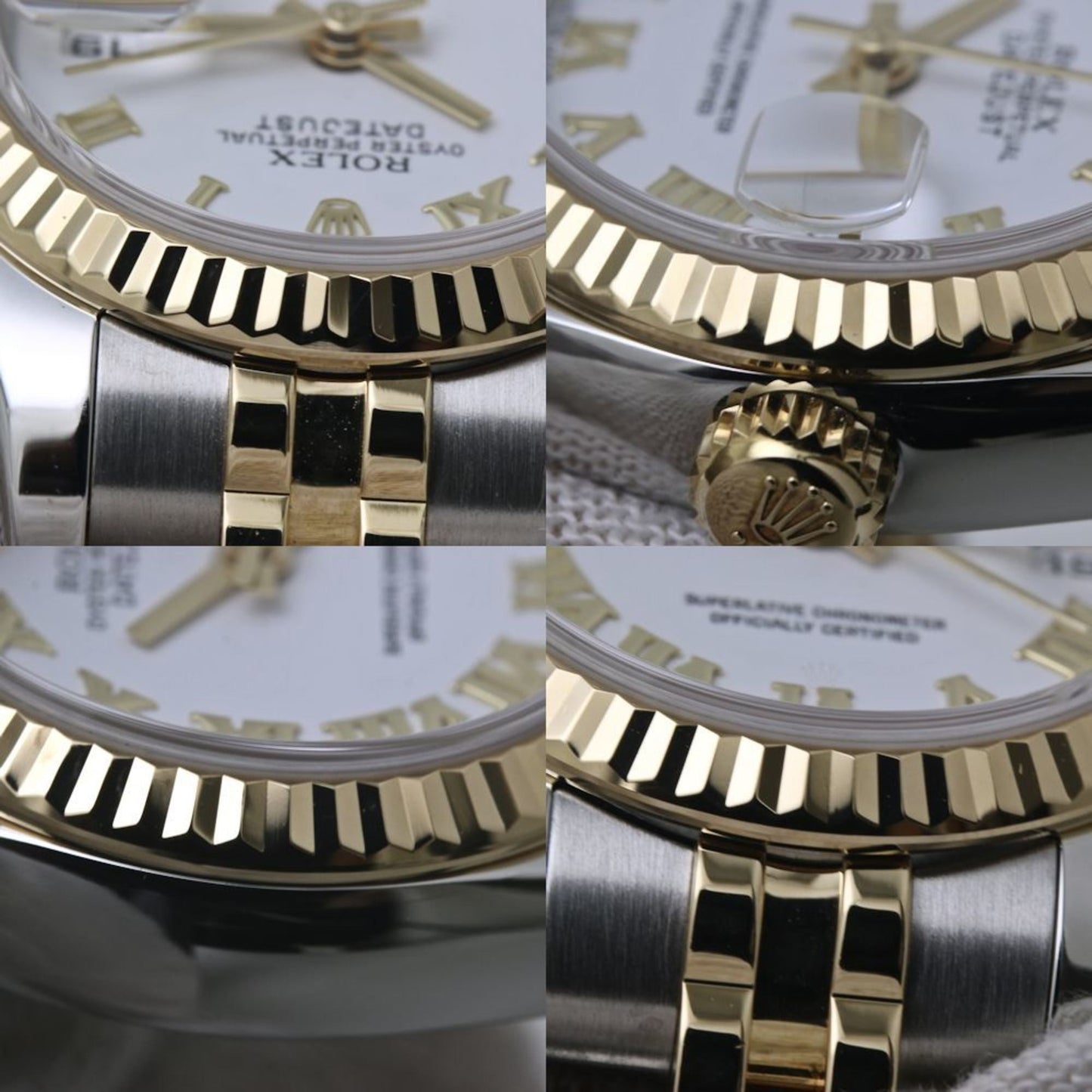 ROLEX Rolex Datejust White Roman numerals, random number 179173, women's watch in 18K yellow gold and stainless steel, 40129