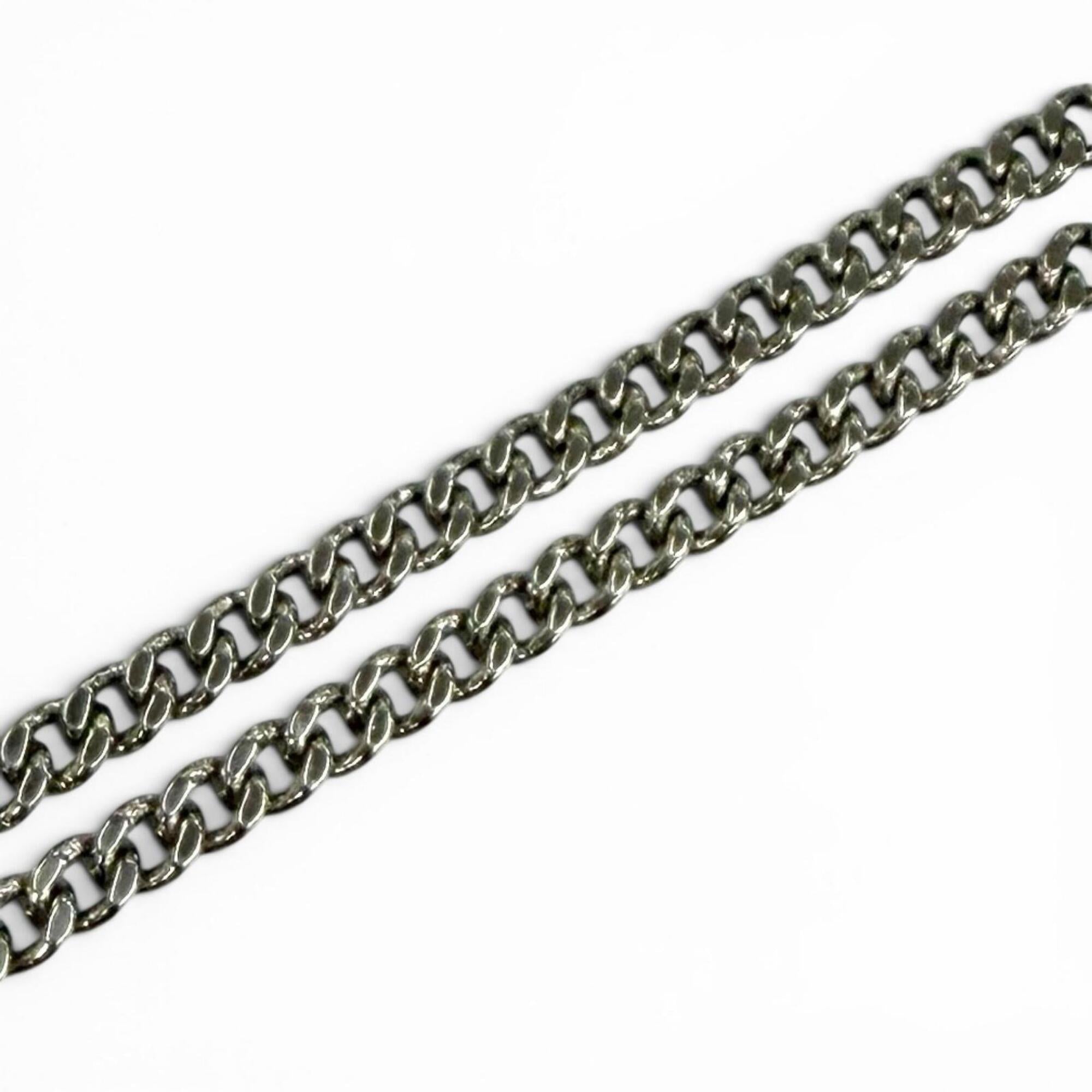 Salvatore Ferragamo FERRAGAMO Wanda Mini Gancini Leather 2-Way Chain Shoulder Pouch Bag, Silver, Made in Italy, Women's, with Dust Bag — Like New
