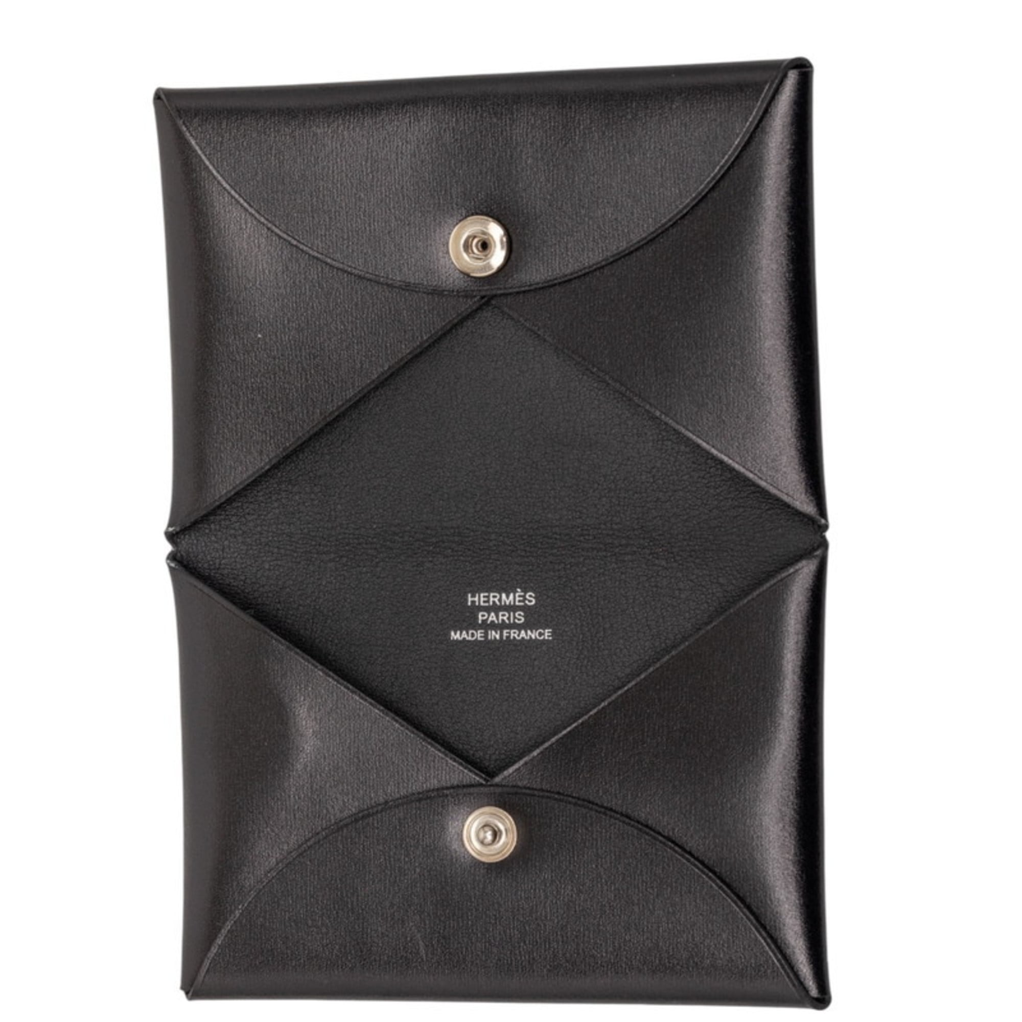 Hermès Calvi Wallet/Coin Purse Black Box Calf Leather Women's HERMES