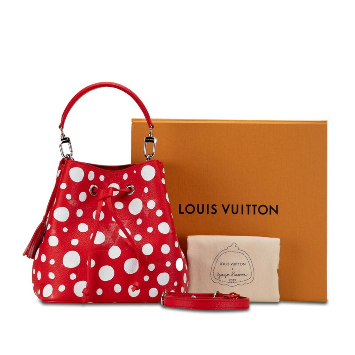 Louis Vuitton LV x YK Yayoi Kusama Monogram Empreinte NeoNoe BB Limited Edition Handbag Shoulder Bag M46413 Red White Leather Women's LOUIS VUITTON — Like New
