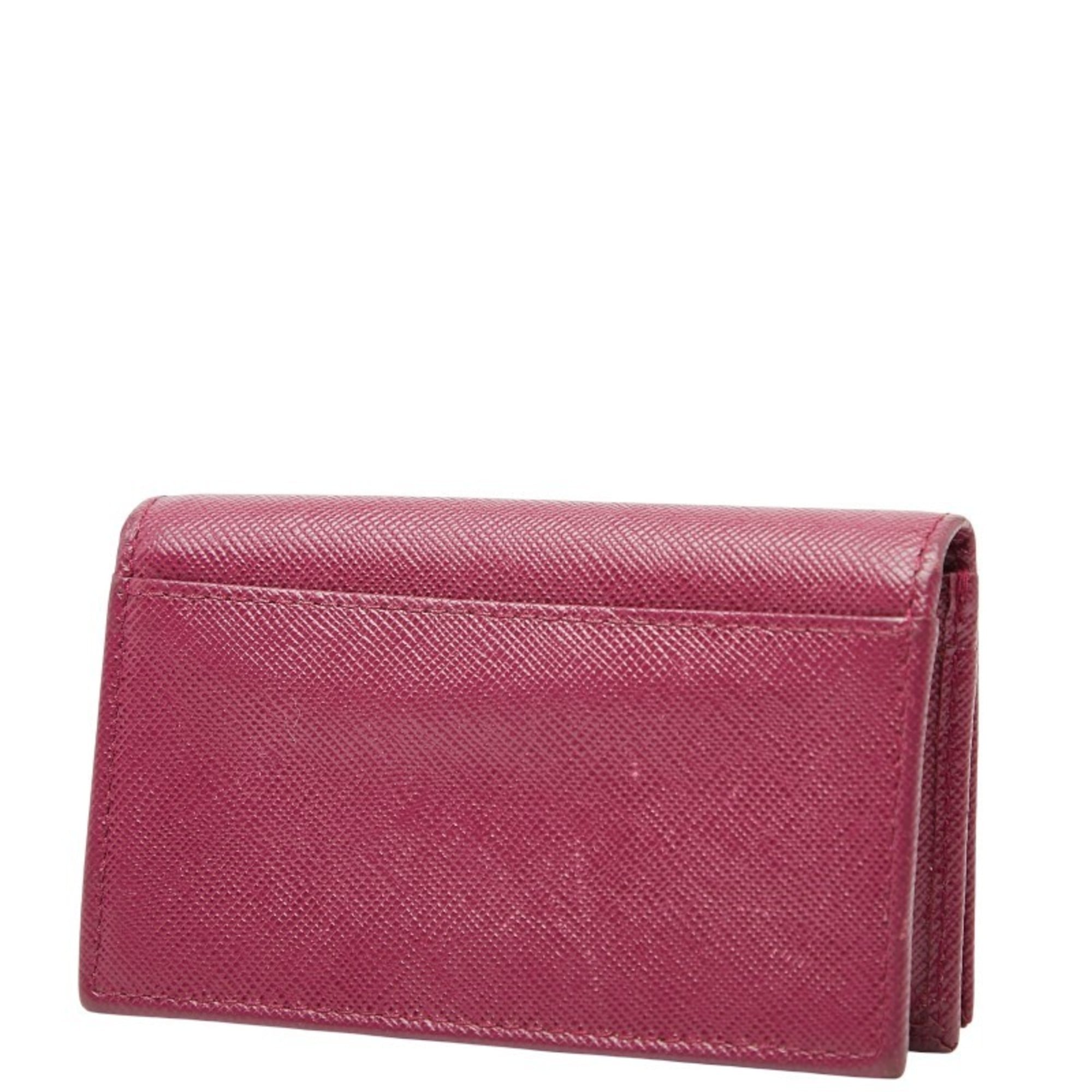 Prada wallet/coin case/pass case in purple Saffiano leather for women