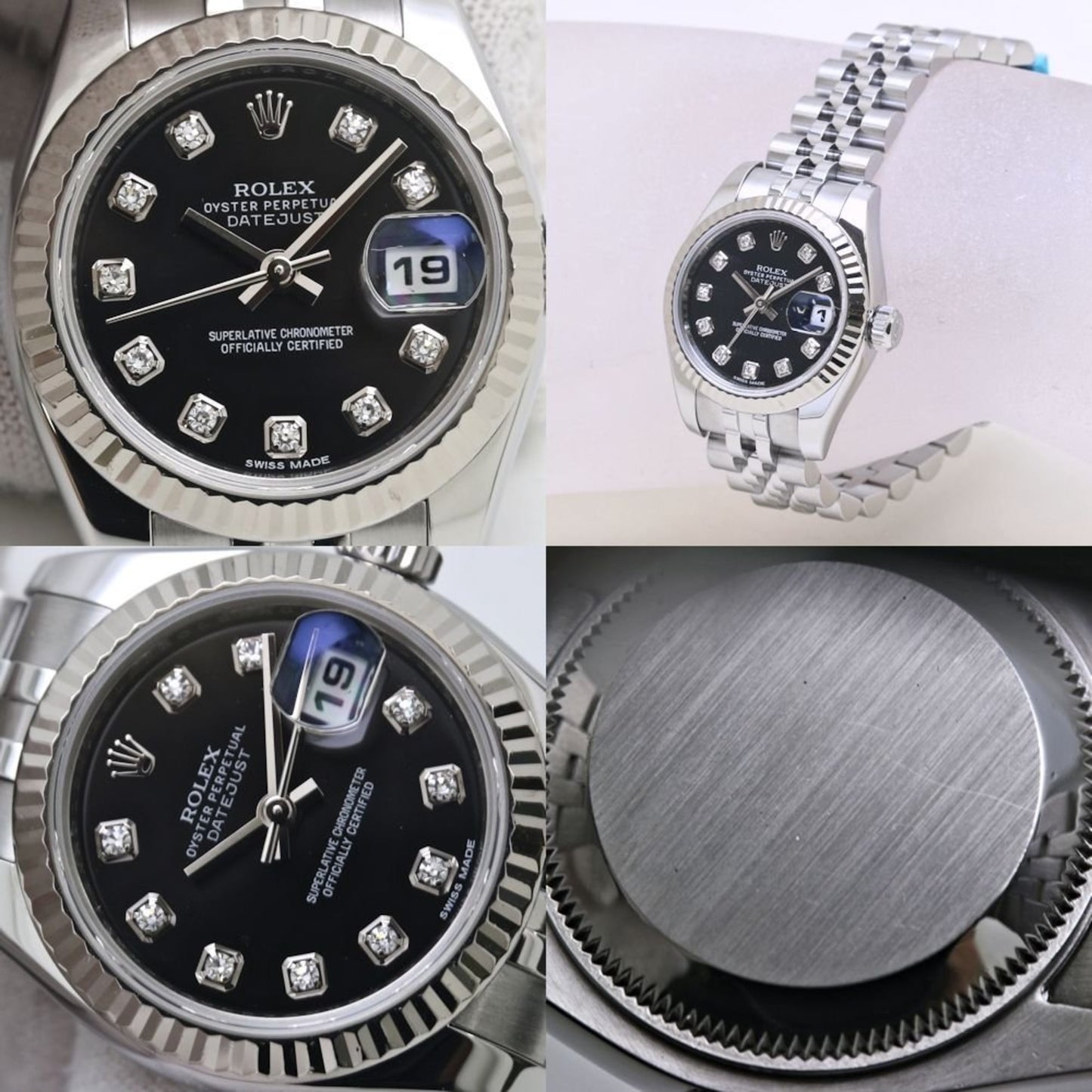 ROLEX Rolex Datejust 10-Piece Diamond Watch 179174G Women's 18K White Gold and Stainless Steel 40126