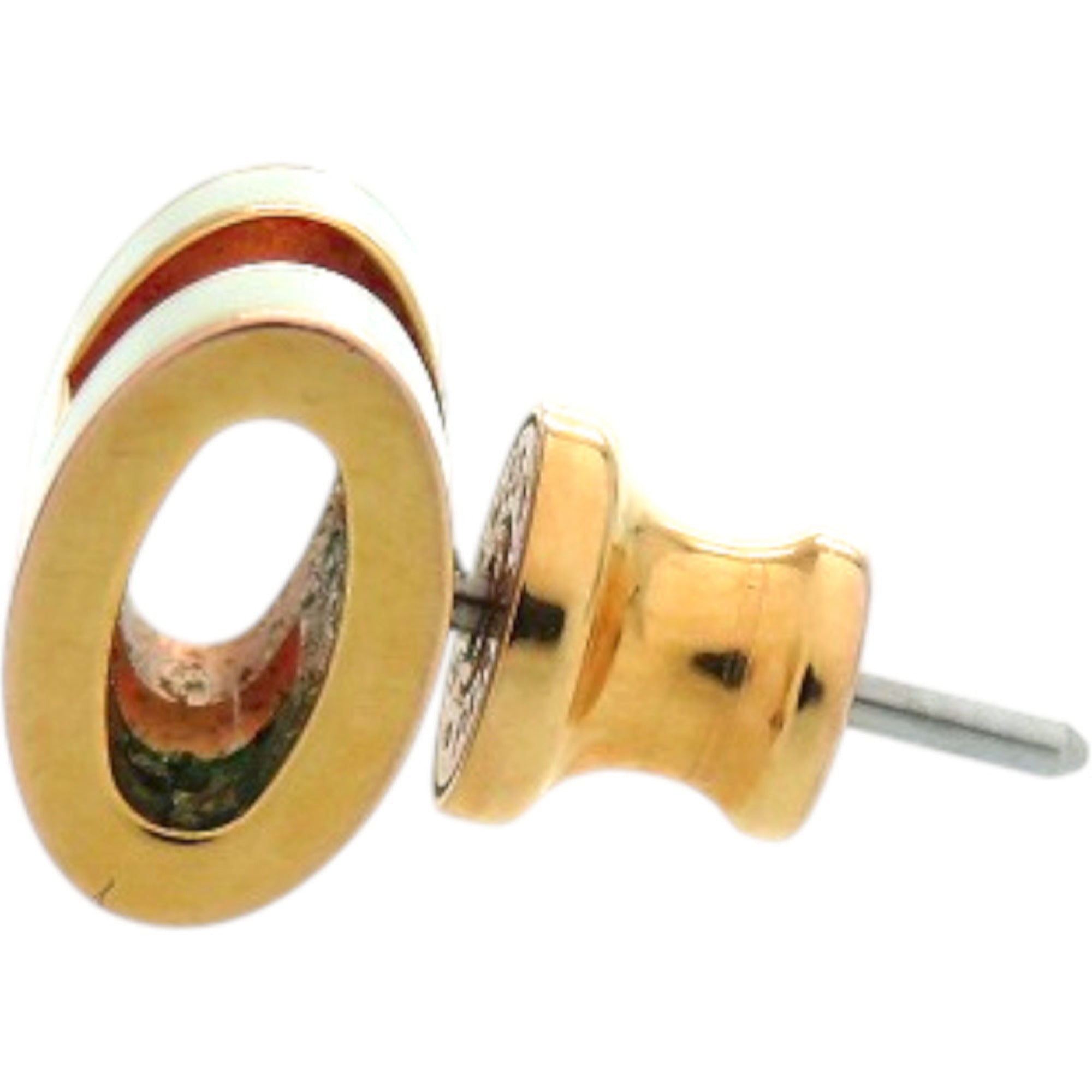 Hermes Hermès Single Pop Ash Mini Metal Vert Fizz Green Earrings 0162