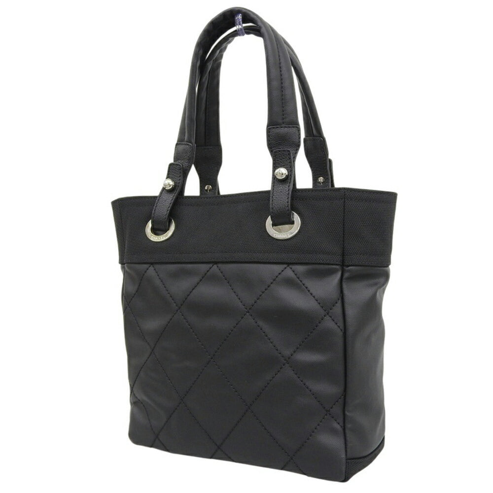 Like new CHANEL Paris-Biarritz PM A34208 with seal, 1 hand tote bag, coated canvas, black — Like New