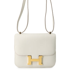Hermes Mini Constance 3 Miroir Verso Mushroom Chai Chevre Mysore B stamp handbag women's HERMES — Like New