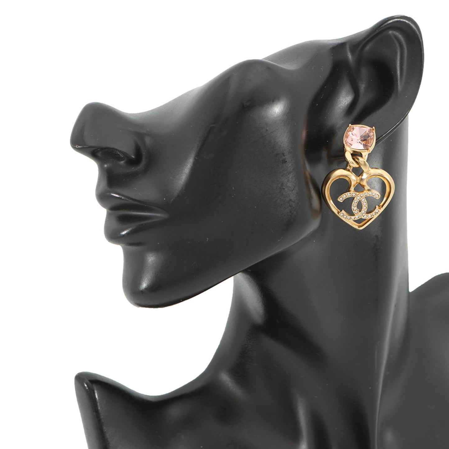 Chanel Coco Mark Rhinestone Metal Earrings C23C ABA100 CHANEL