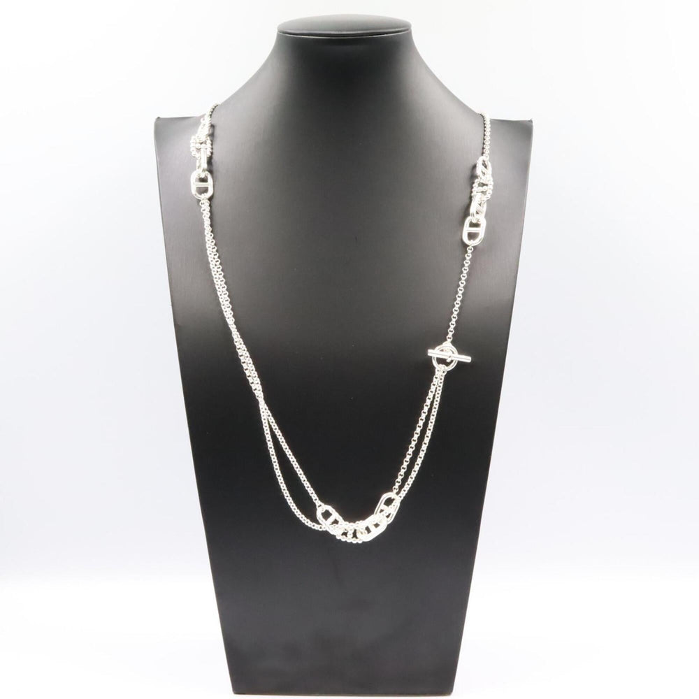 Hermes Chaine d'Ancre Area II Long Necklace, Sterling Silver 925, Women's Jewelry, Tone — New - Store Return