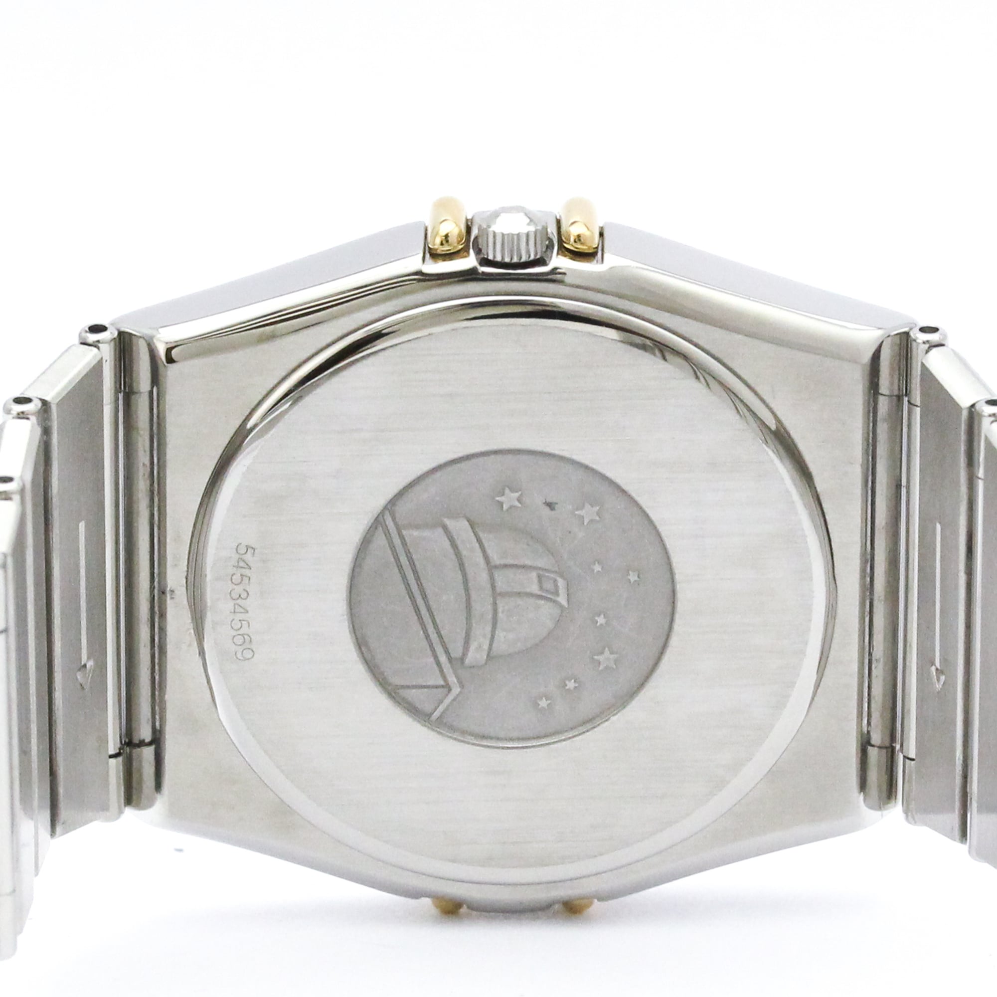 OMEGA Constellation 18K Gold Steel Quartz Mens Watch 396.1070 Polished — Very Good