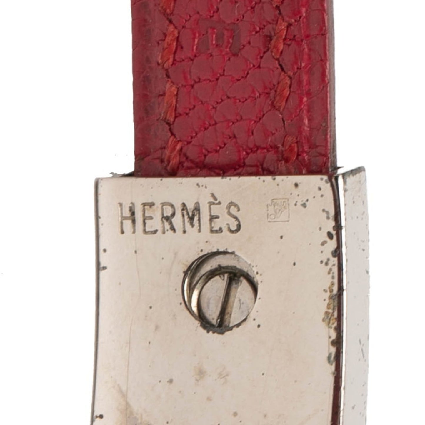 Hermes Puspus Bracelet Bangle in Pink with Silver Hardware, Leather and Metal, Women's HERMES