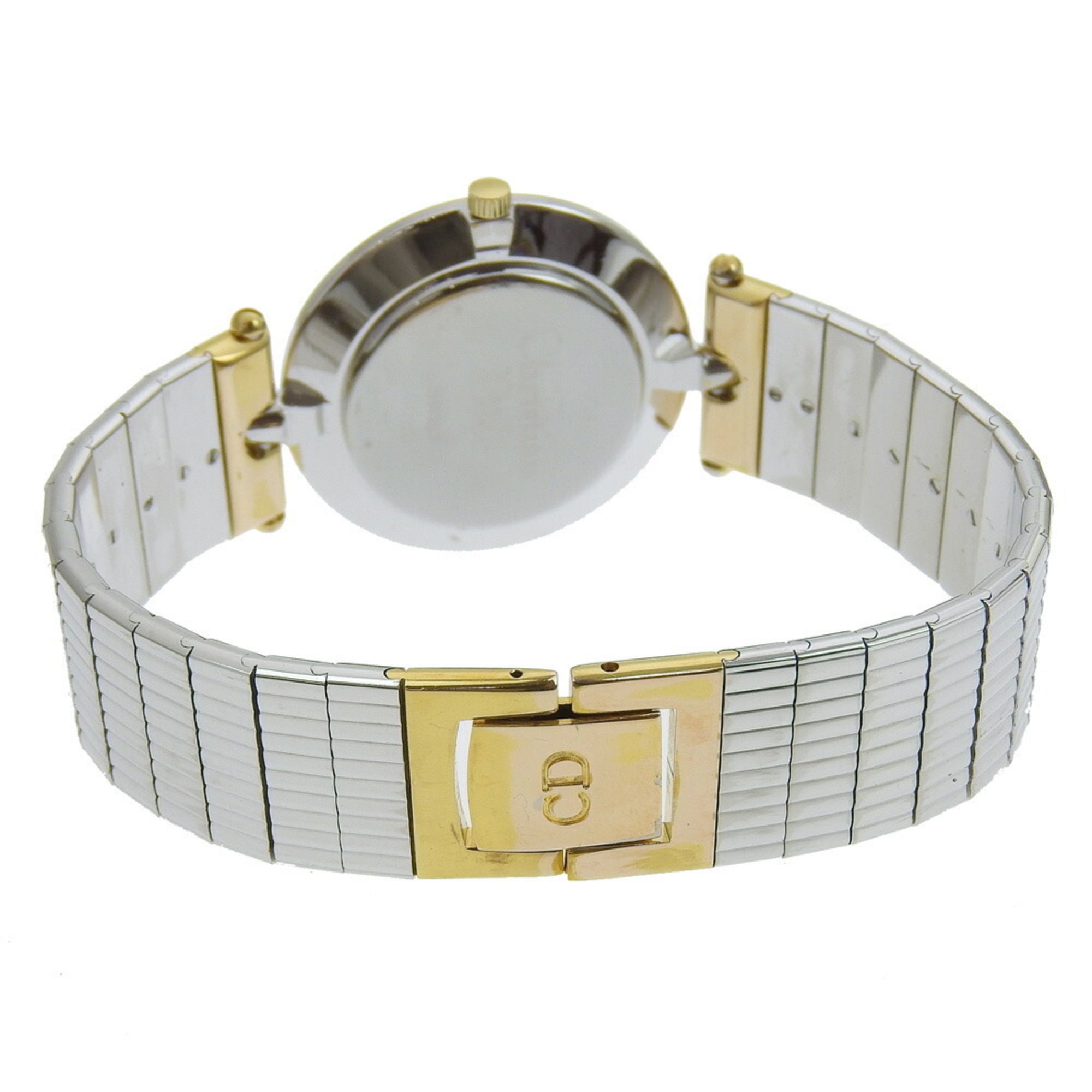 Christian Dior Watch 3026 Stainless Steel x Gold Plated Quartz Analog Display Black Dial Women's — Good