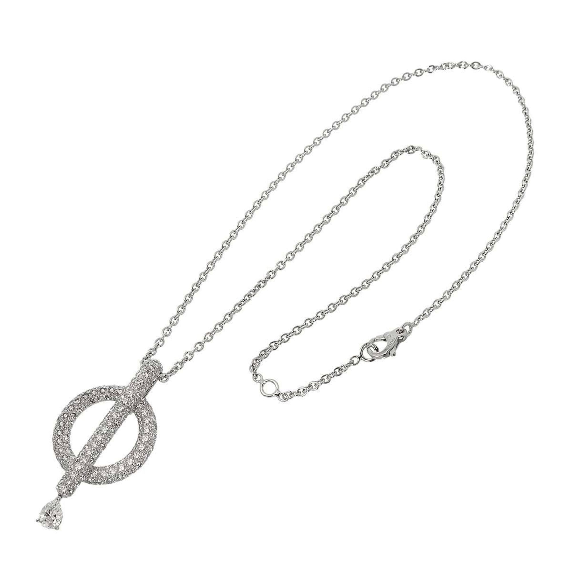 Chanel Omega Diamond Necklace 40cm 18K WG White Gold 750 — Like New
