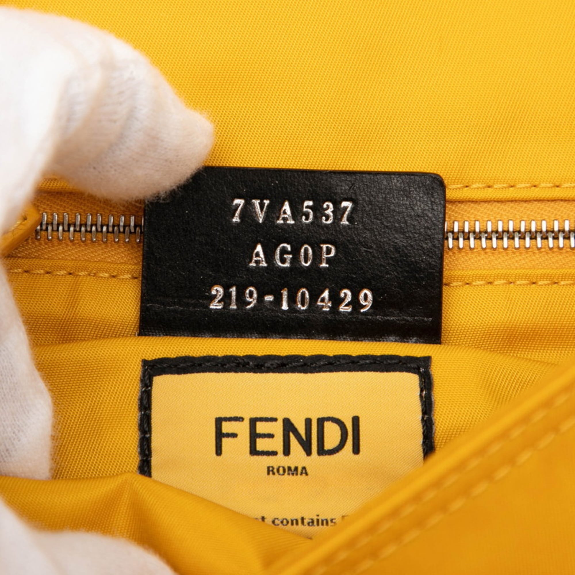 Fendi Logo Messenger Bag/Shoulder Bag 7VA537 Yellow Nylon Women's FENDI