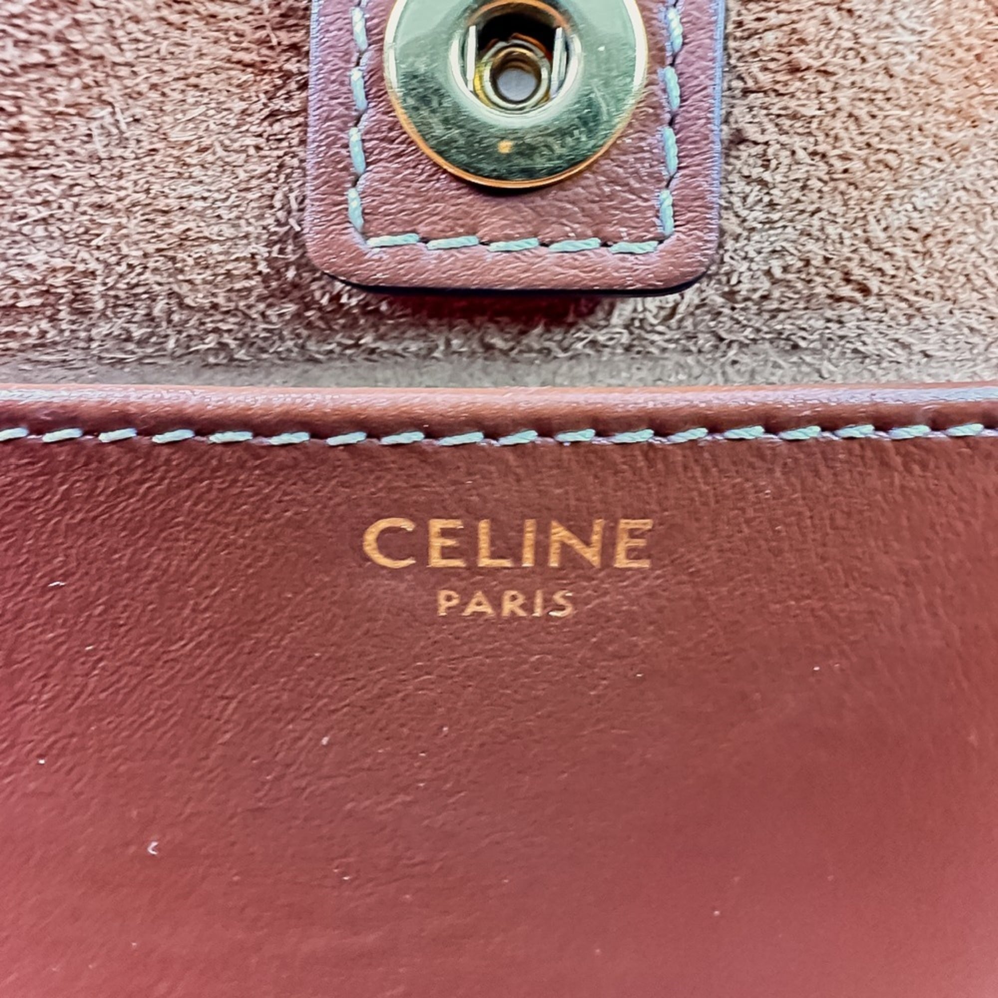 CELINE Small Cabas Drawstring Cuire Triomphe 2-way Handbag/Shoulder Bag, Brown, Women's — Like New