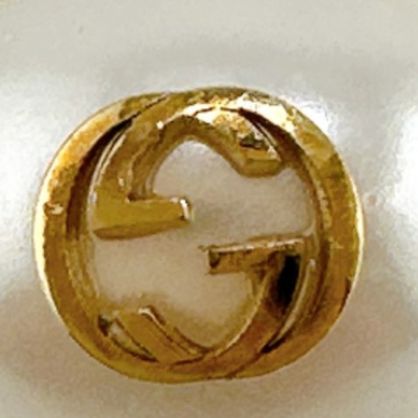 Gucci Ring Chain Effect GG S Size Flower Metal Gold