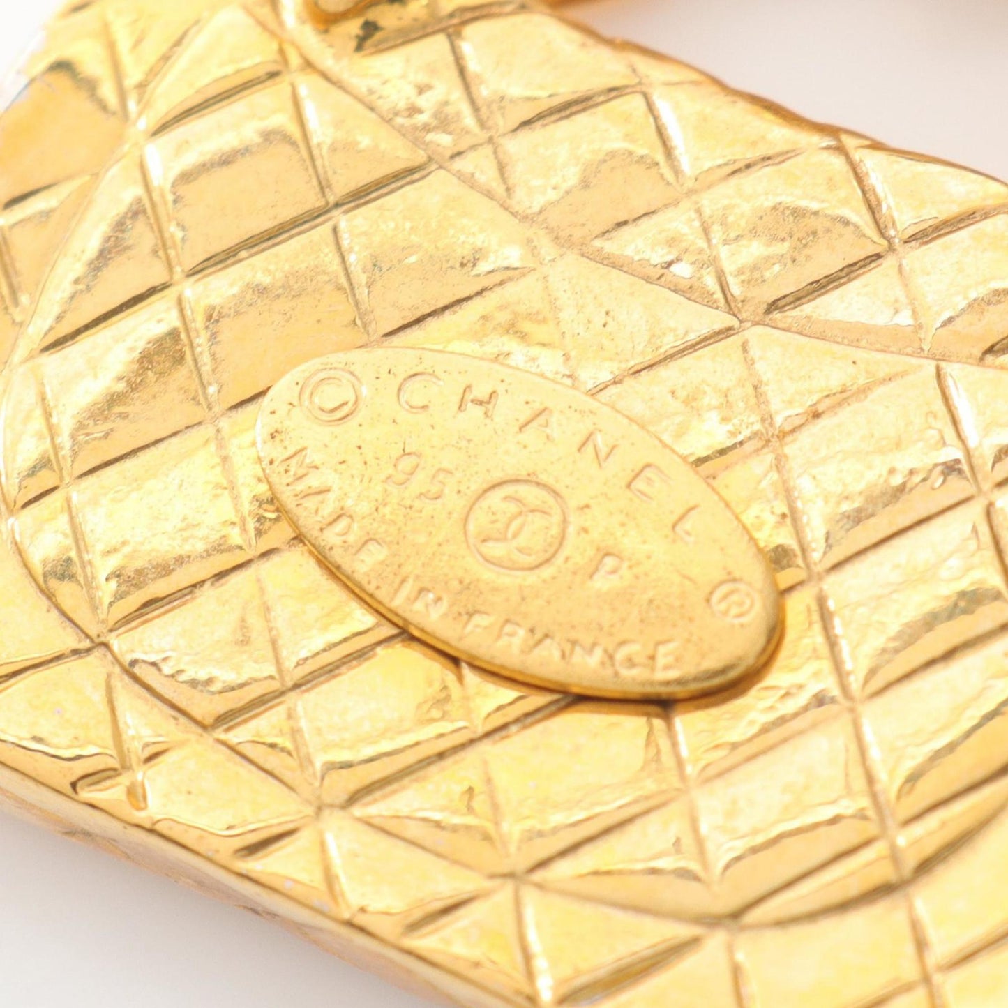 CHANEL Matelasse Bag Motif Necklace, Gold Plated, Women's, 95 Pieces