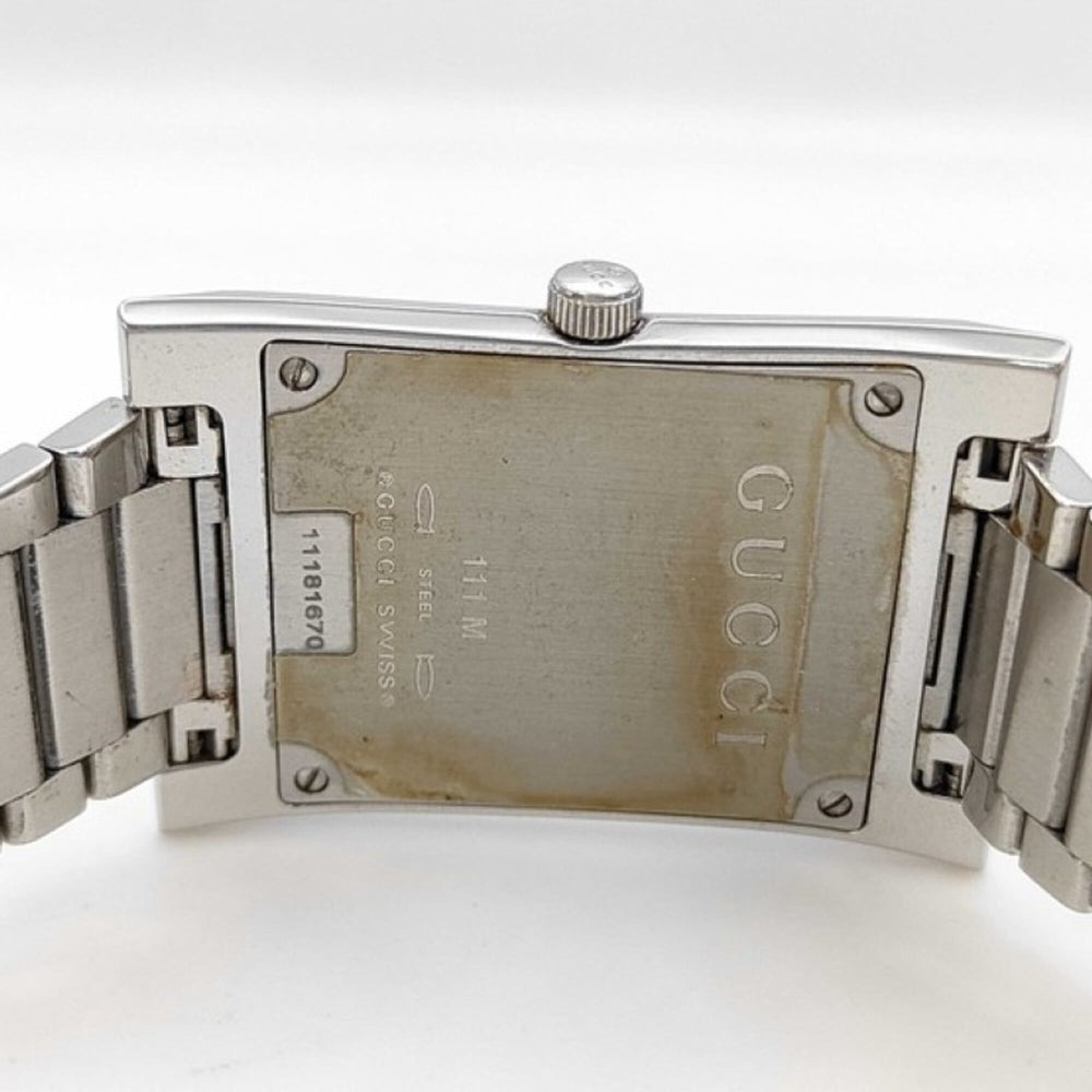 GUCCI watch 111M Blue Silver Stainless Steel Men's — Good