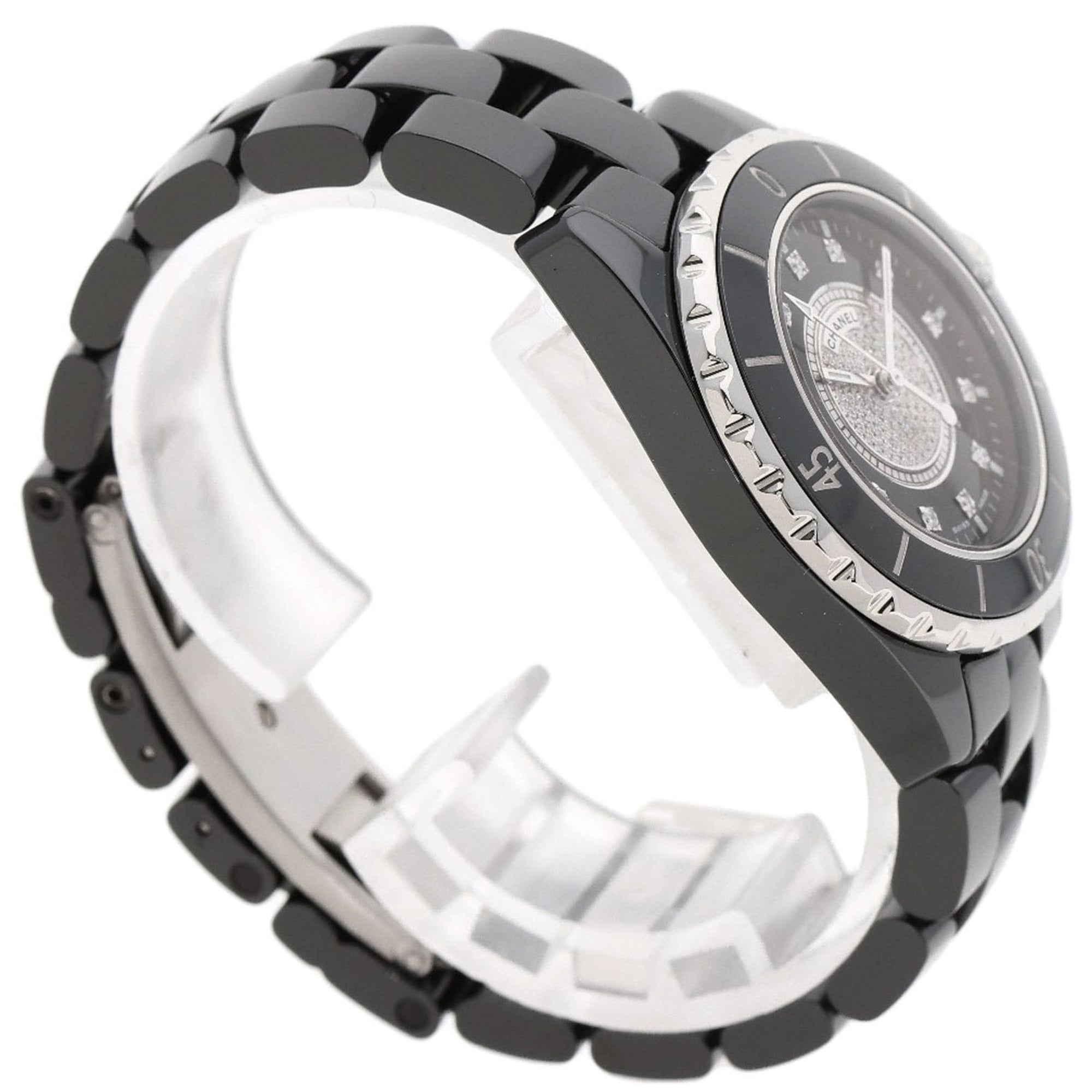 CHANEL H2122 J12 33mm Center Diamond Ceramic/Ceramic Women's Watch — Good