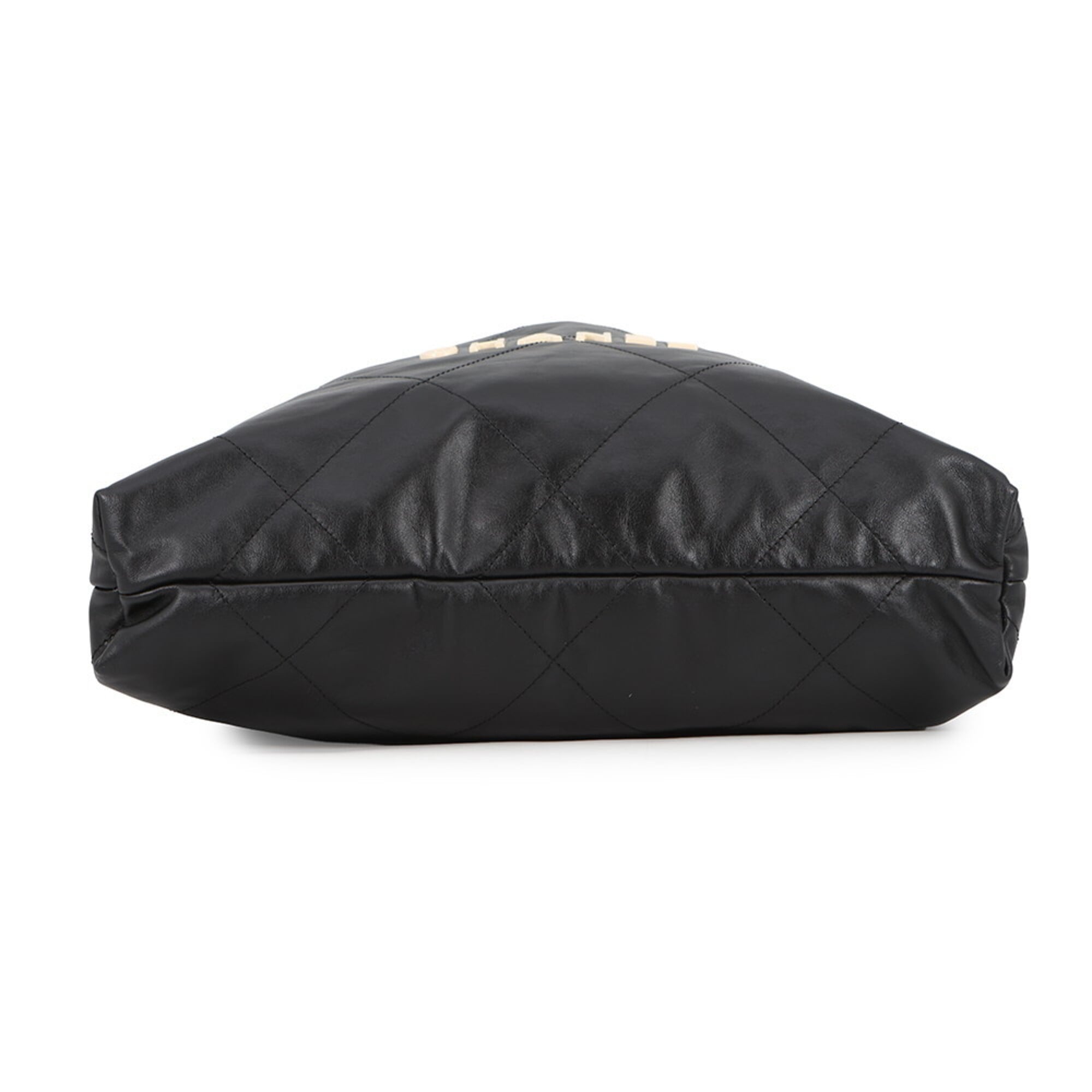 Chanel Backpack, 22 Large, Shiny Calf Leather AS3313, CHANEL Handbag, Black, Women's — Like New