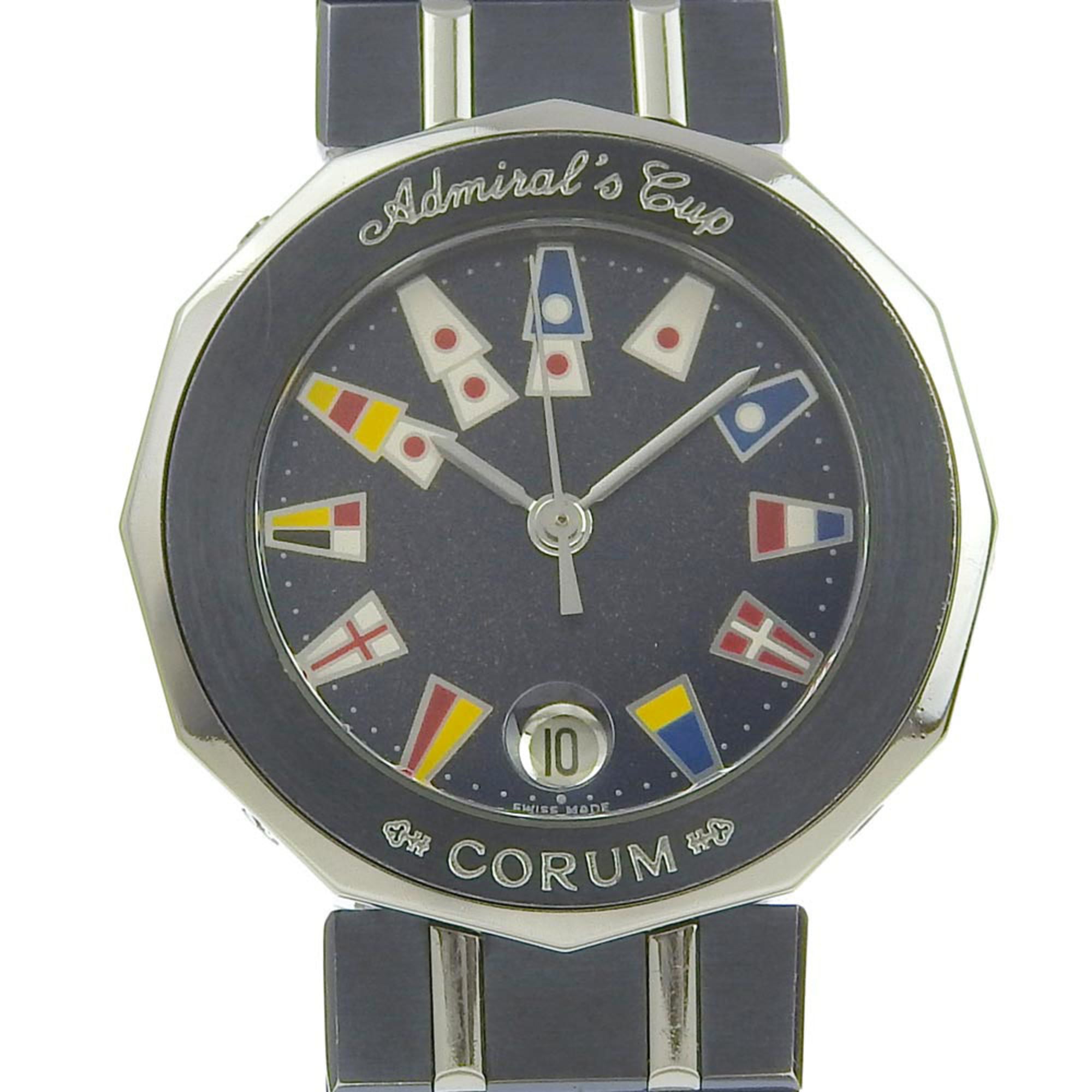 CORUM Corum Admiral's Cup Watch 39.610.30 V-50 Stainless Steel x Gun Blue Navy Quartz Analog Display Women's Dial — Good