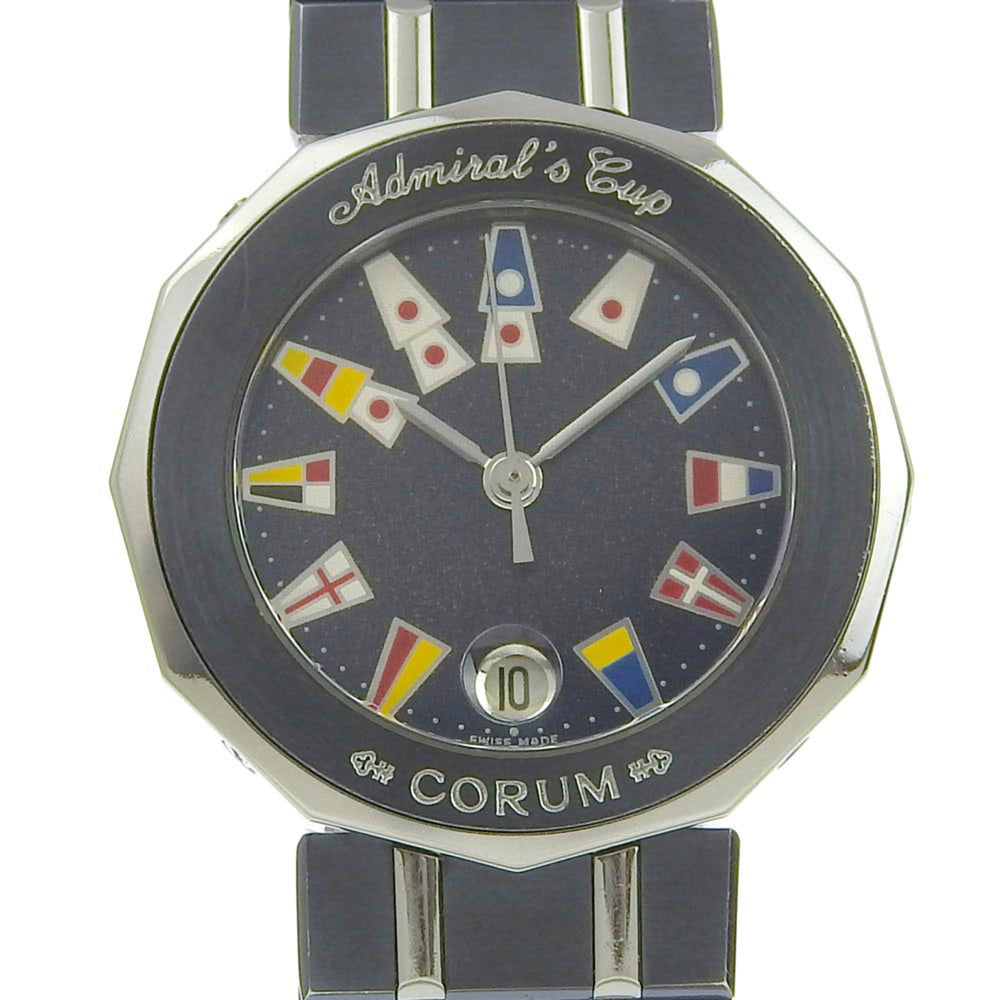 CORUM Corum Admiral's Cup Watch 39.610.30 V-50 Stainless Steel x Gun Blue Navy Quartz Analog Display Women's Dial — Good