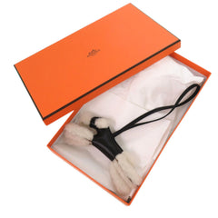 Hermes Badie Mouton Agneau Milo Black Z Stamp (2021) Accessory Bag Charm 0491 HERMES — New - Store Return