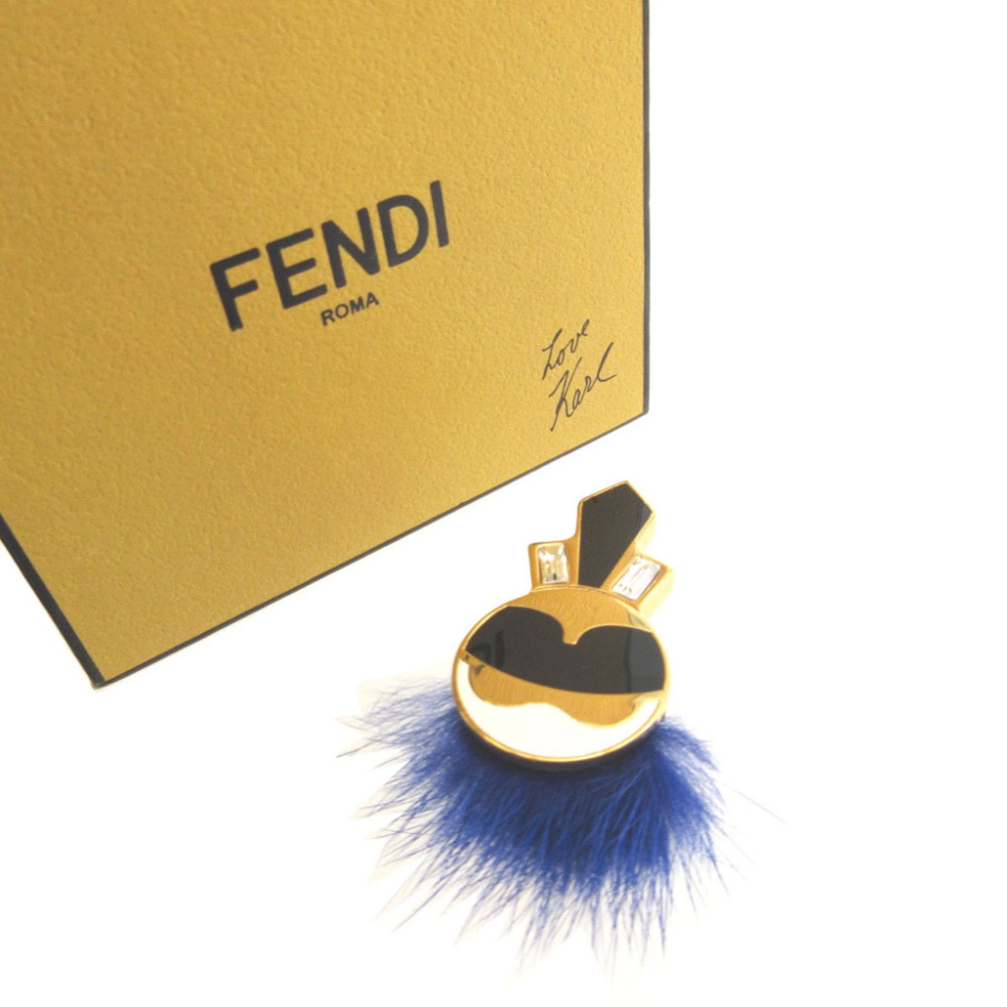 Excellent condition Fendi Karl Lagerfeld metal mink and gold cufflinks 1782 FENDI