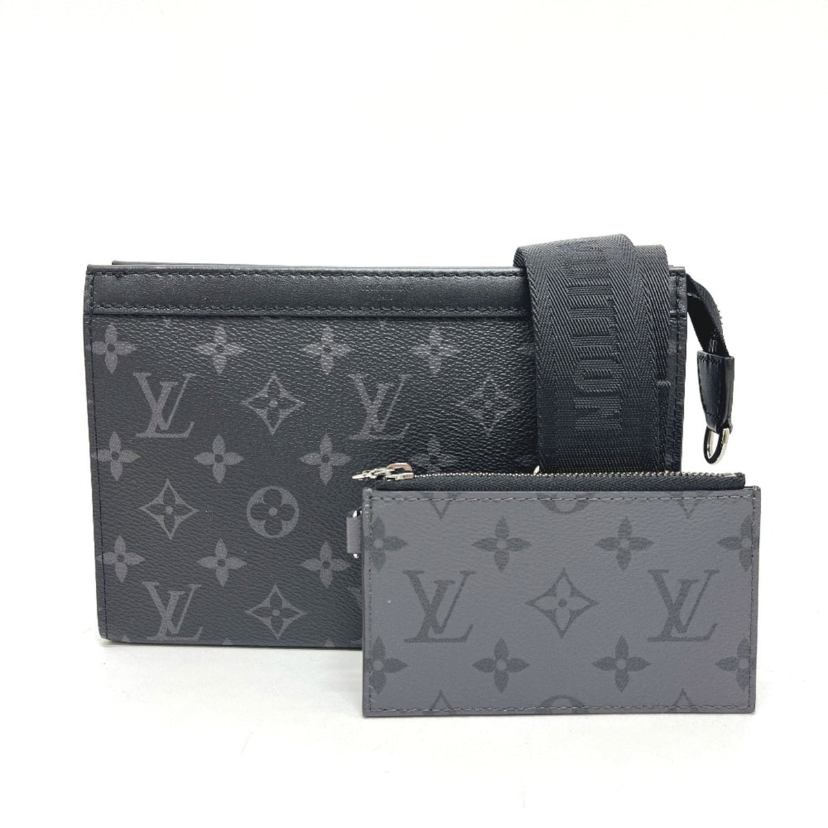 LOUIS VUITTON M81124 Gaston Wearable Wallet Bag Handbag Shoulder Monogram Eclipse Canvas Men's Black — New - Store Return