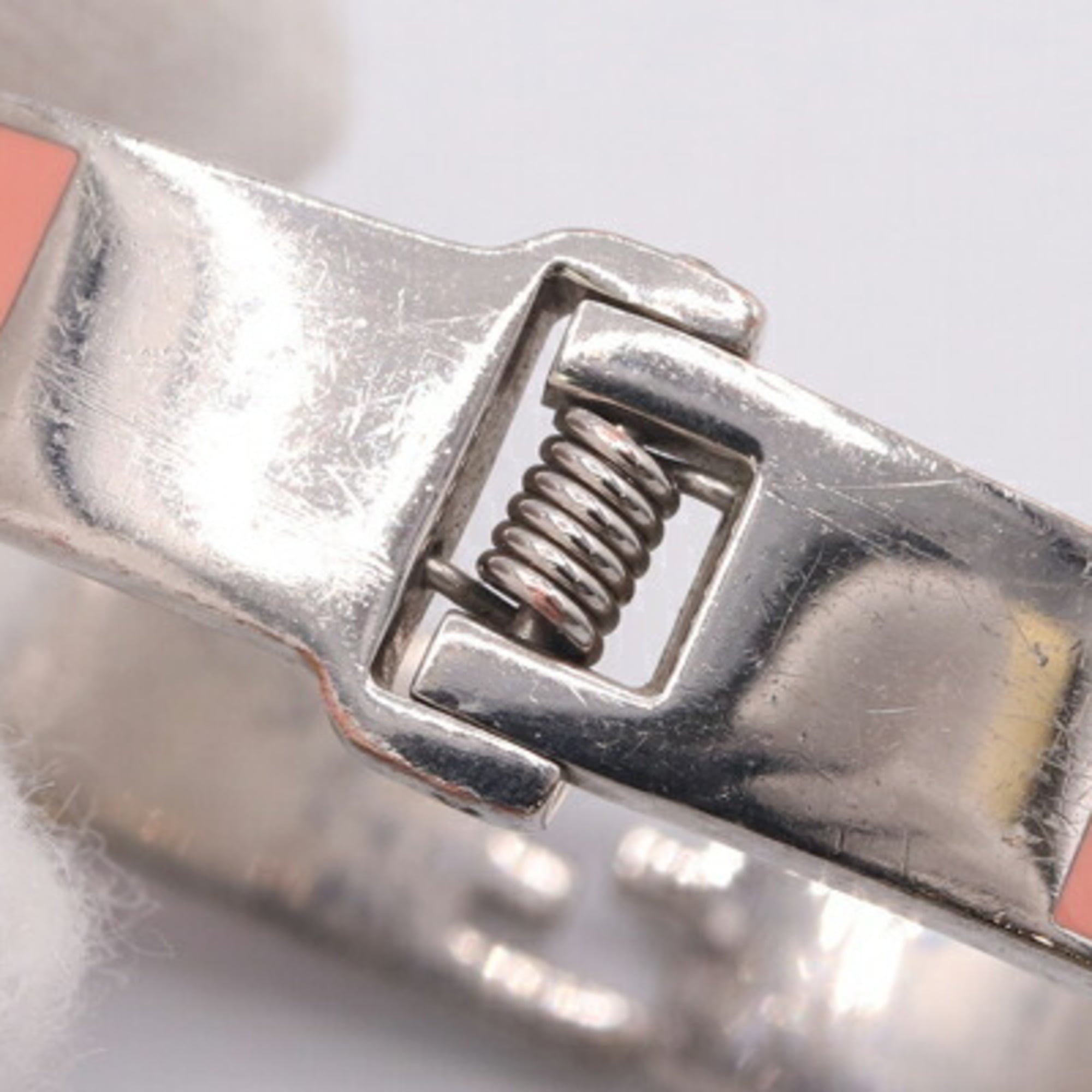 Fendi Bangle, Salmon Pink, Red, and Silver Metal, Medium Size, Women's, FENDI