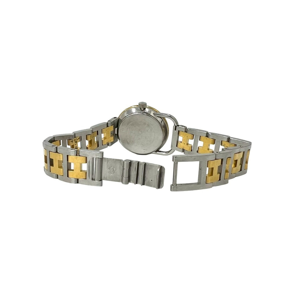 HERMES Arceau H Logo Belt Stainless Steel GP Quartz Wristwatch Silver Gold 34591 — Good