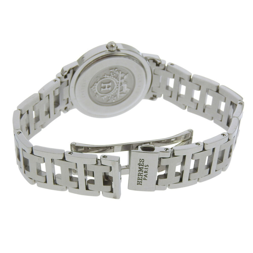 Hermès Clipper Watch CL4.410, Stainless Steel Quartz Analog Display, Pink Dial, Boys — Good