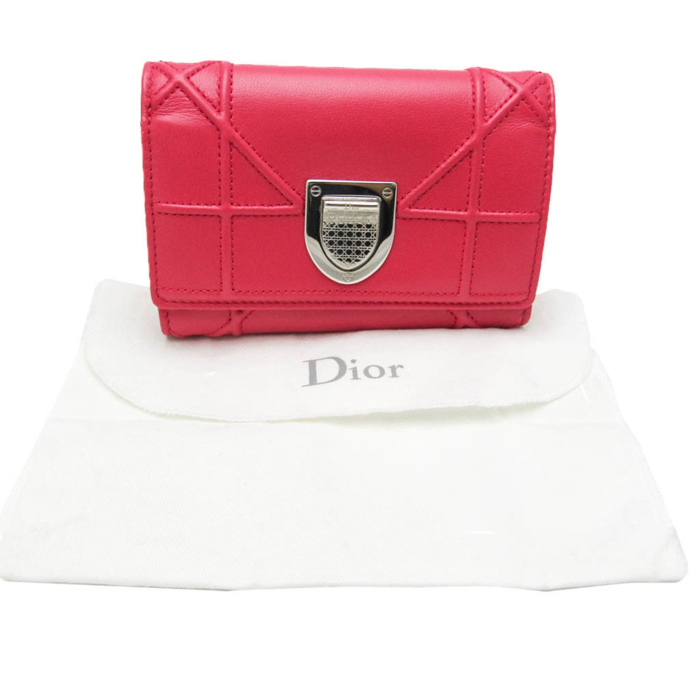 Christian Dior DIORAMA S0617PNAG Women's Leather Wallet (tri-fold) Pink