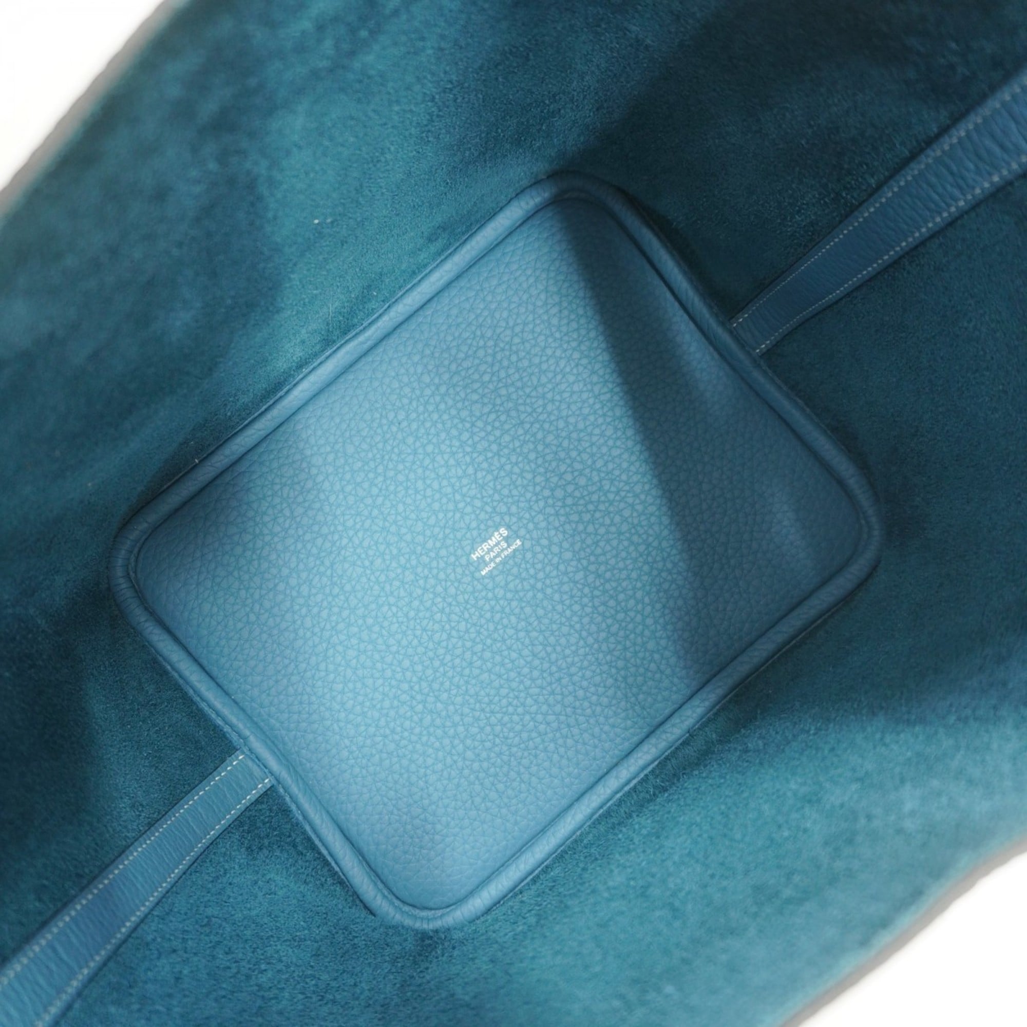 Hermes Hermès Picotin Lock MM Handbag in Taurillon Clemence New Blue Jean, Women's, B Stamp, P2326857