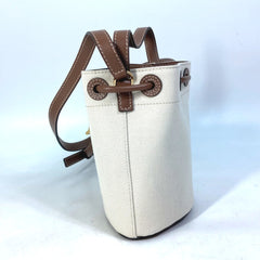 Burberry 8070576 2WAY Shoulder Bag Bucket Crossbody Tote Bag IvoryBased Brown — Like New