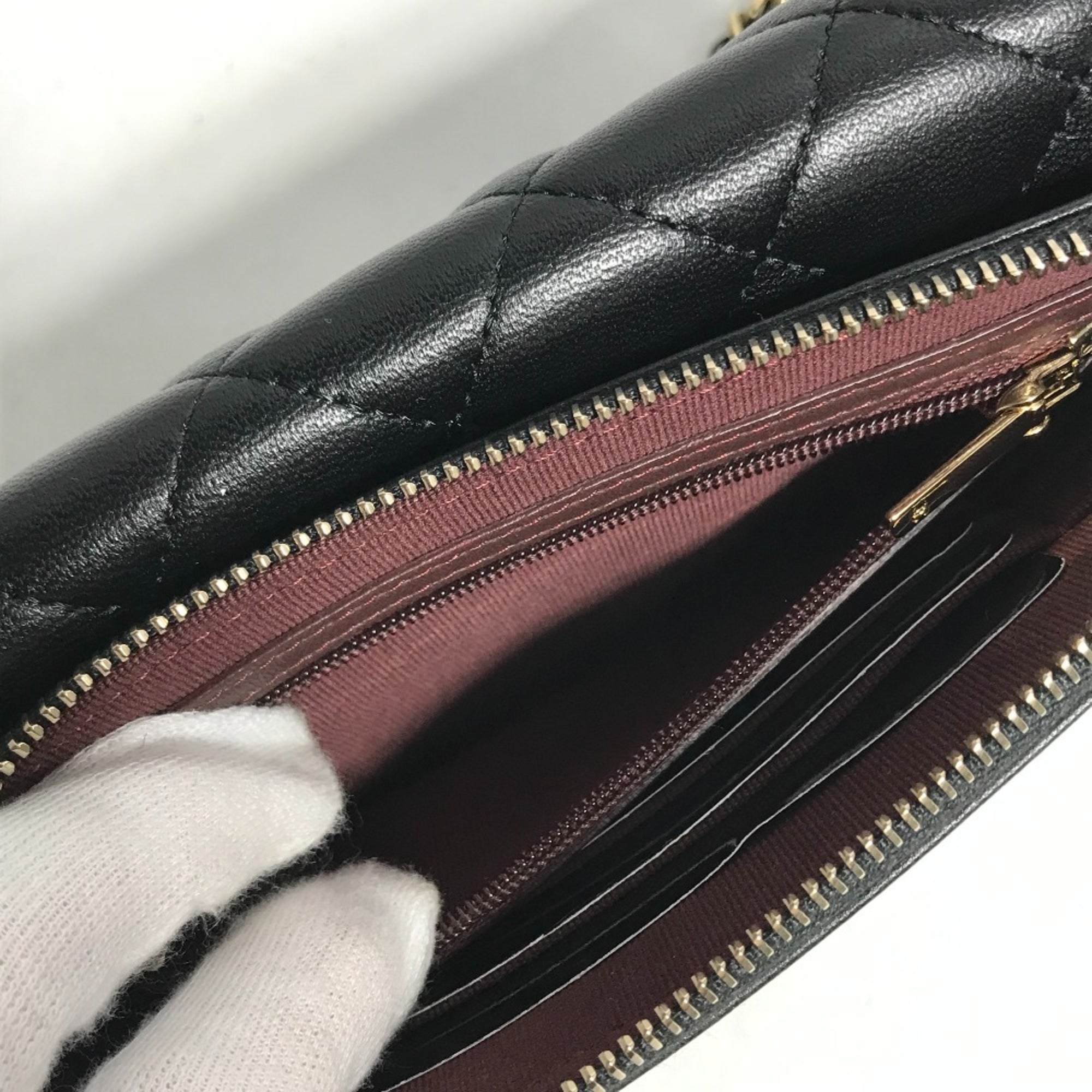 Chanel AP2096 CC Mark Phone Case Wallet CC Crossbody bag Long Wallet Shoulder Bag Black Gold — Like New