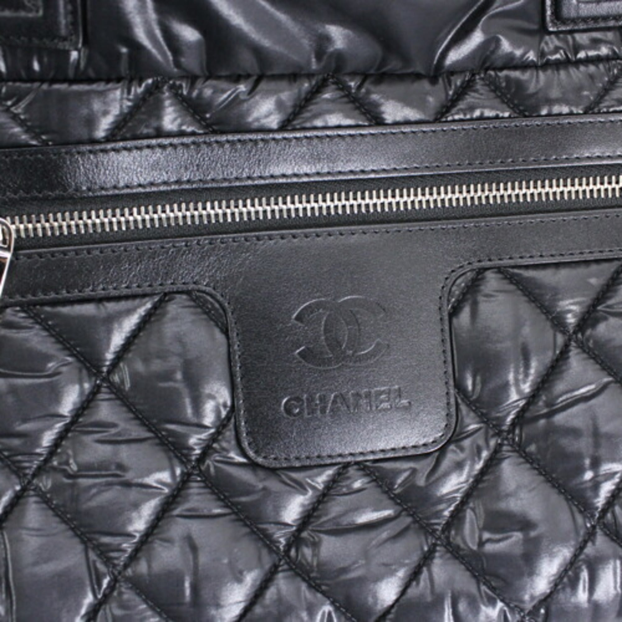 Chanel Coco Cocoon PM Small Tote Bag, Black Nylon with Mark, Women's, KM3144 — Like New