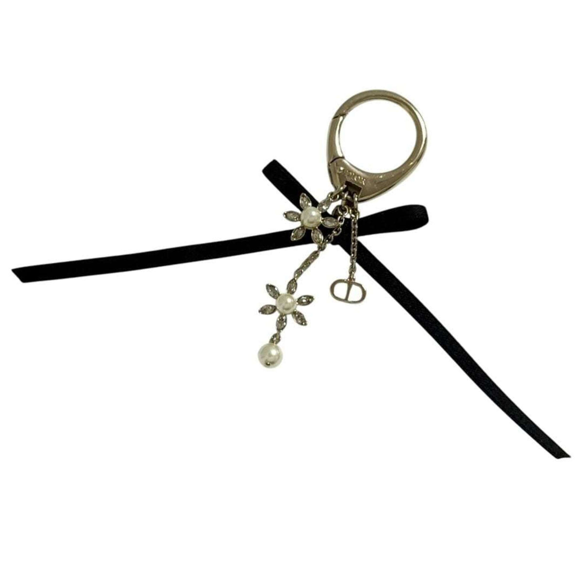 Christian Dior Dior Women's Bag Charm, Bloom in Ribbon, Black — Like New