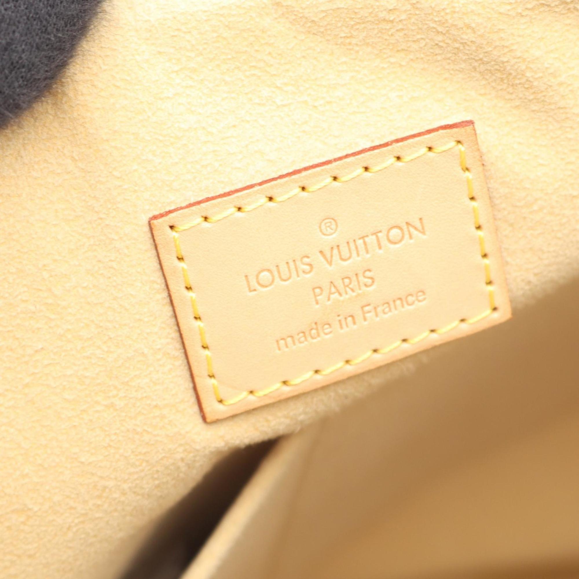 Louis Vuitton Evora MM Handbag, Coated Canvas and Leather with Damier Azur, Women's, White, N41133