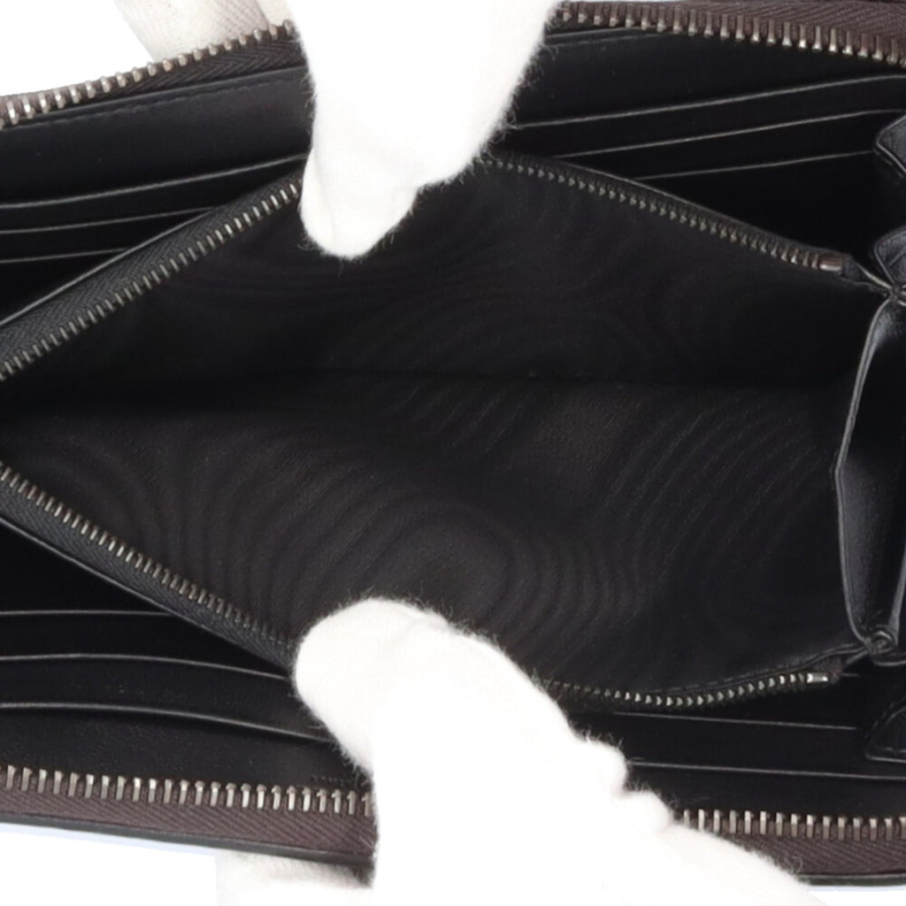 Pre-owned Bottega Veneta Intrecciato long wallet, leather, men's.