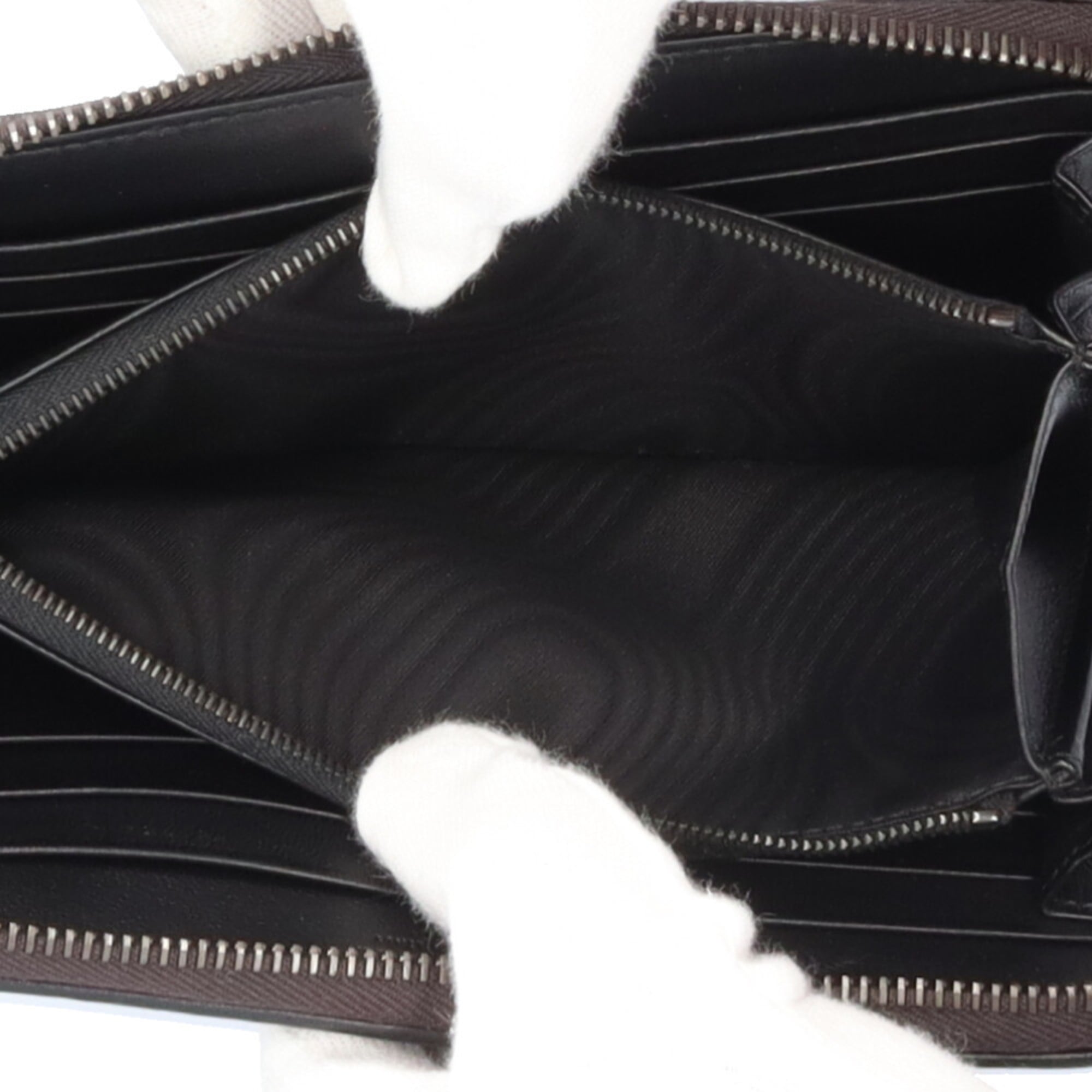 Pre-owned Bottega Veneta Intrecciato long wallet, leather, men's.