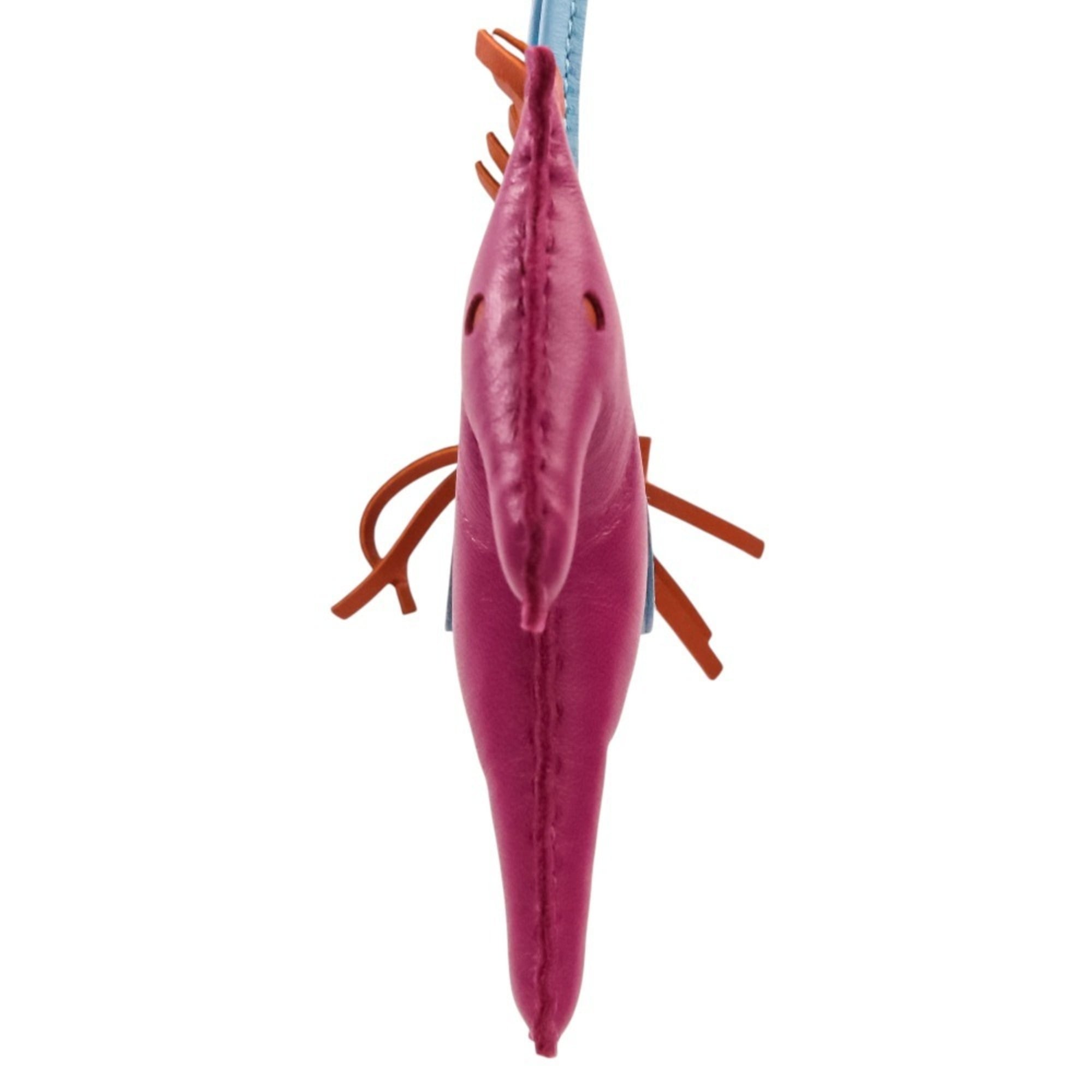 HERMES Rodeo MM Leather Accessory Bag Charm, Agneau Milo Purple Light Blue, Women's — Like New