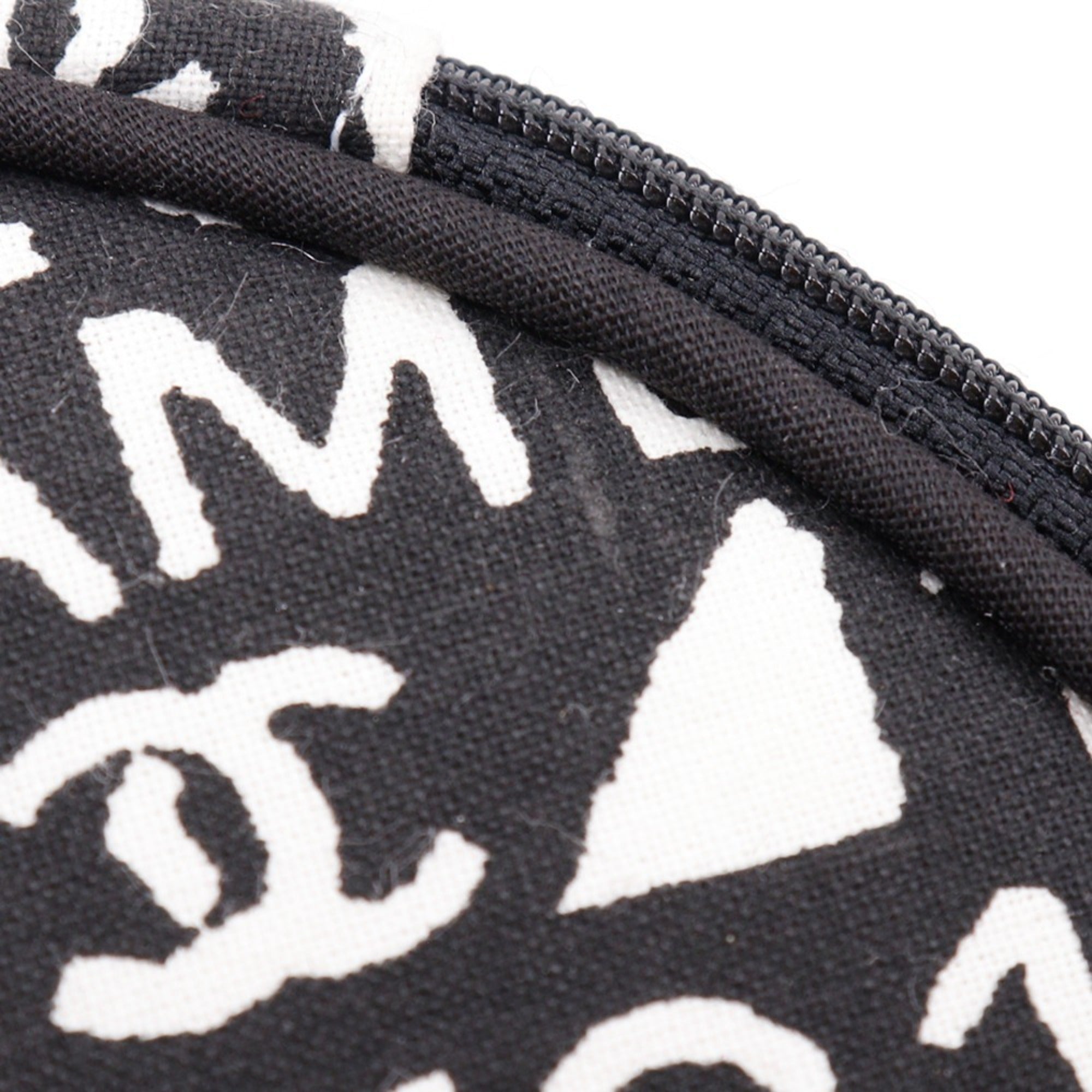 Chanel 31rue Cambon Makeup Pouch, Novelty, Cotton, Black, Zippered, Women's