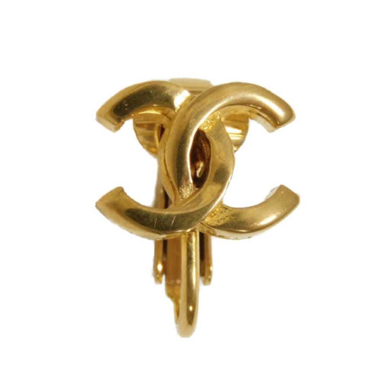 CHANEL Coco Mark Earrings, GP Clip-on, 233, Single Ear, CC Mark, Plated Gold, Women's